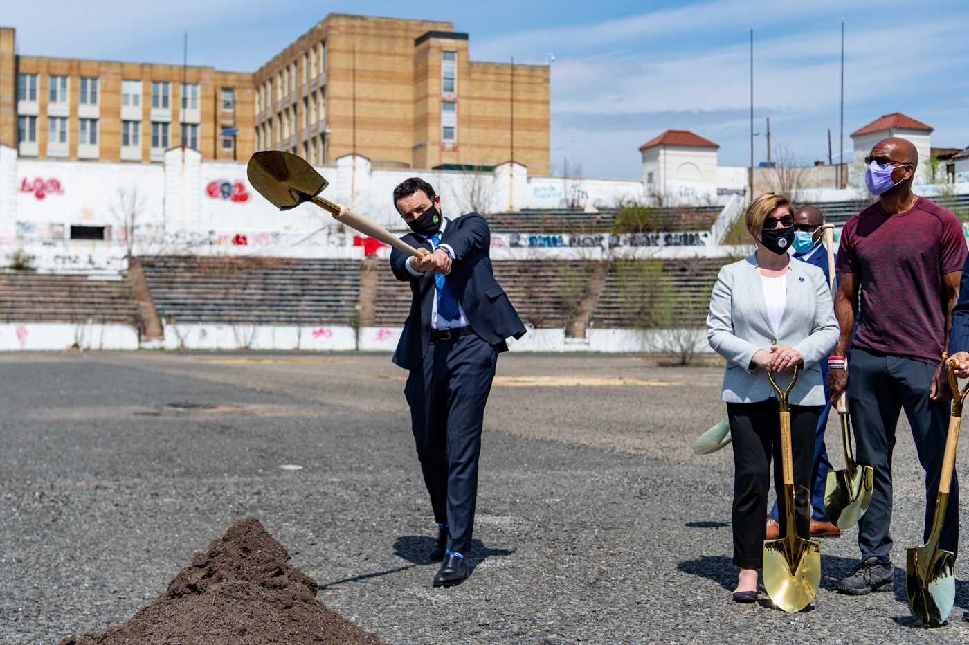 Hinchliffe Stadium in Paterson, New Jersey is being reconstructed and  revitalized, renewing legacies of great baseball players like Larry Doby