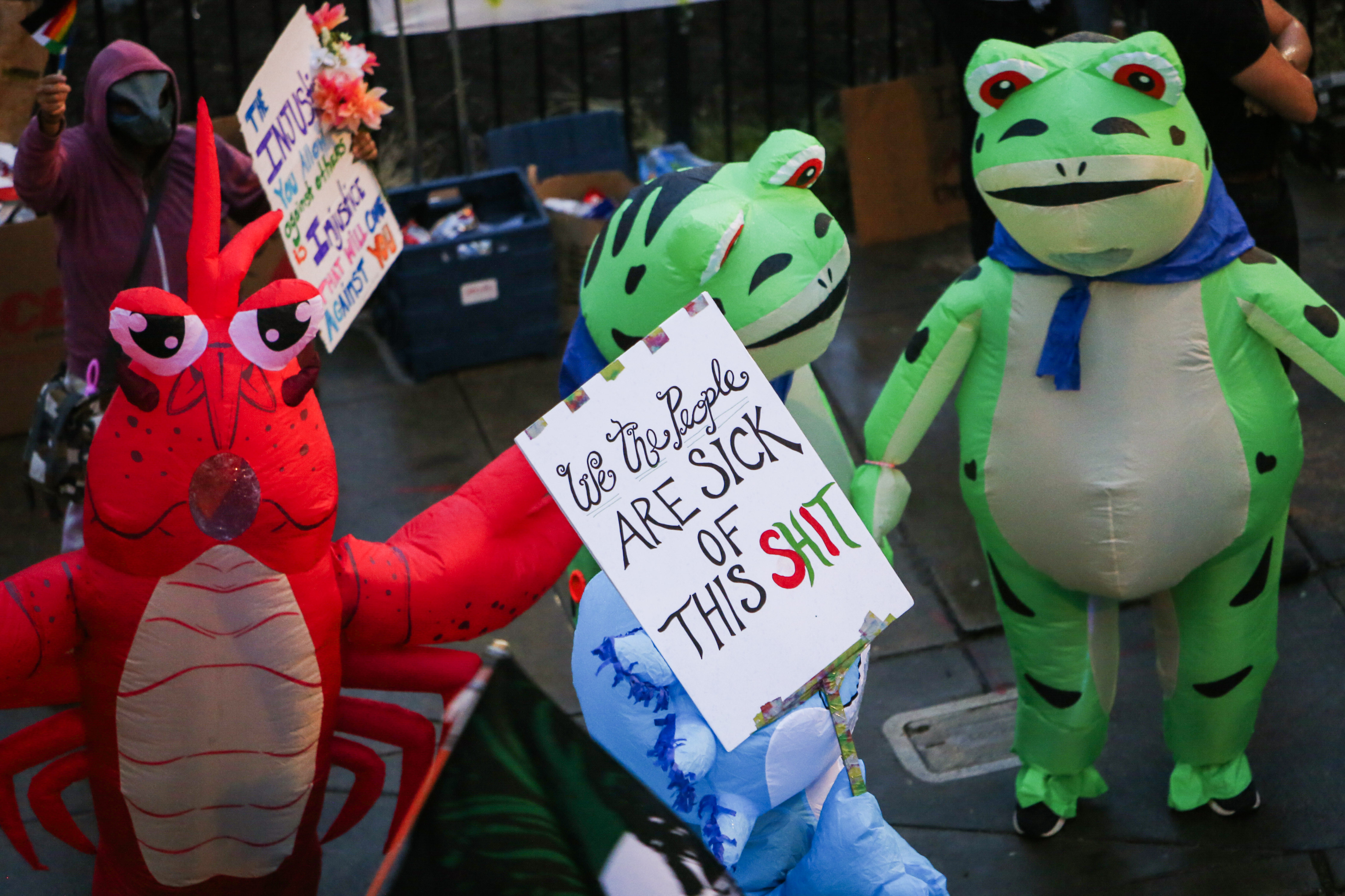 Protests Inflatable Oregon Gray's Landing Perspective of Portland Ice Protest - oregonlive.com