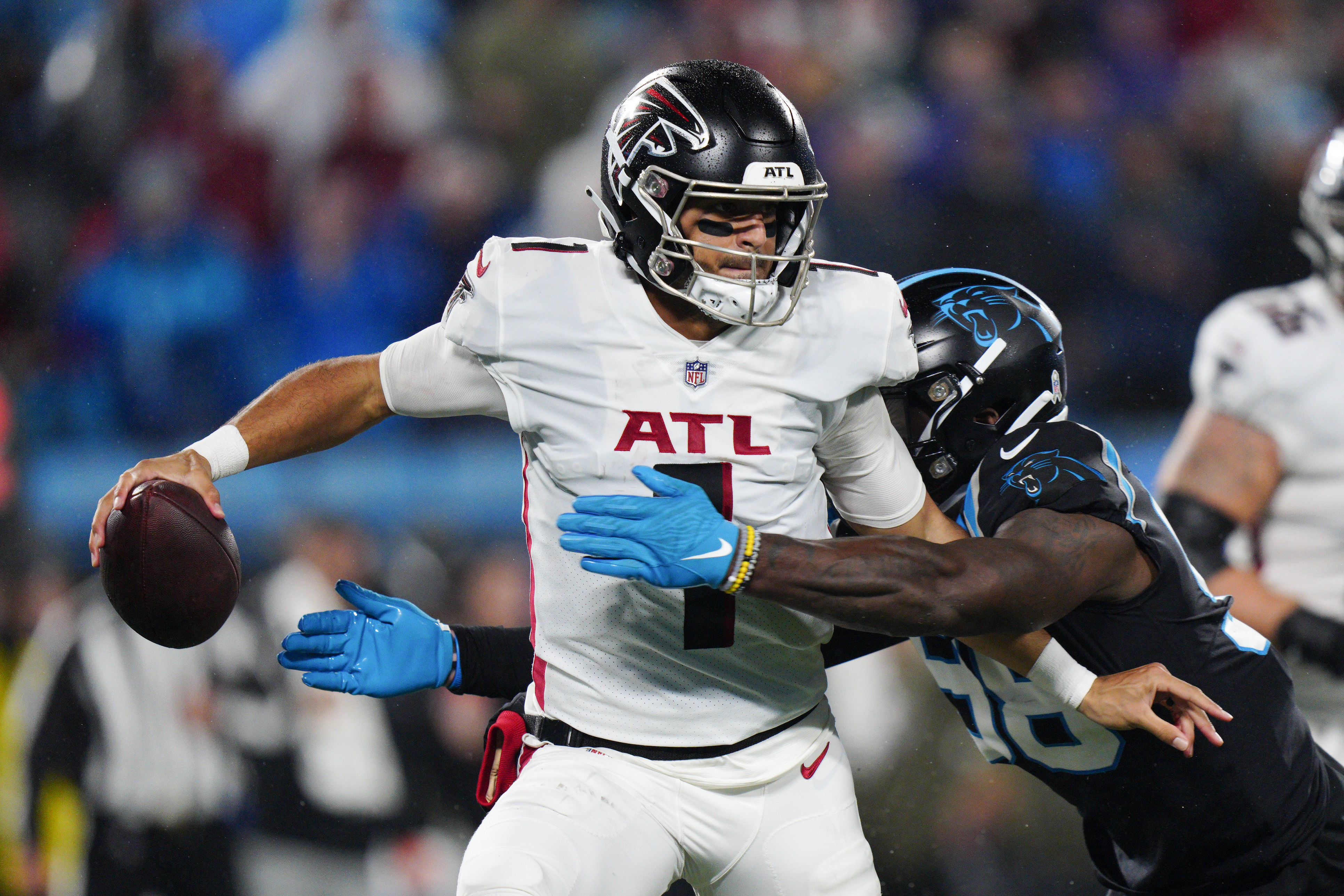 Marcus Mariota of the Atlanta Falcons walks out of the tunnel prior News  Photo - Getty Images