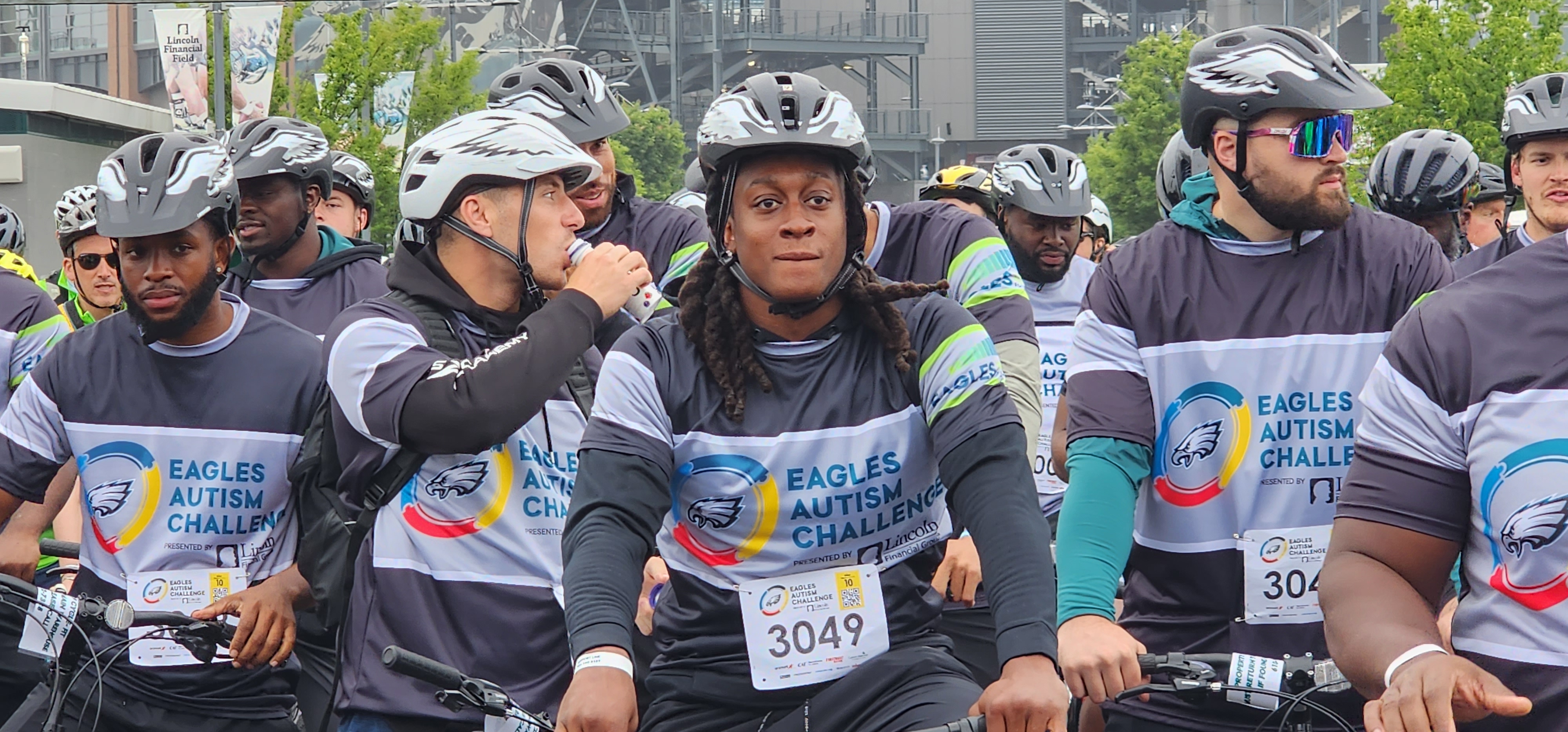 Bike alongside Eagles players and coaches at the Eagles Autism