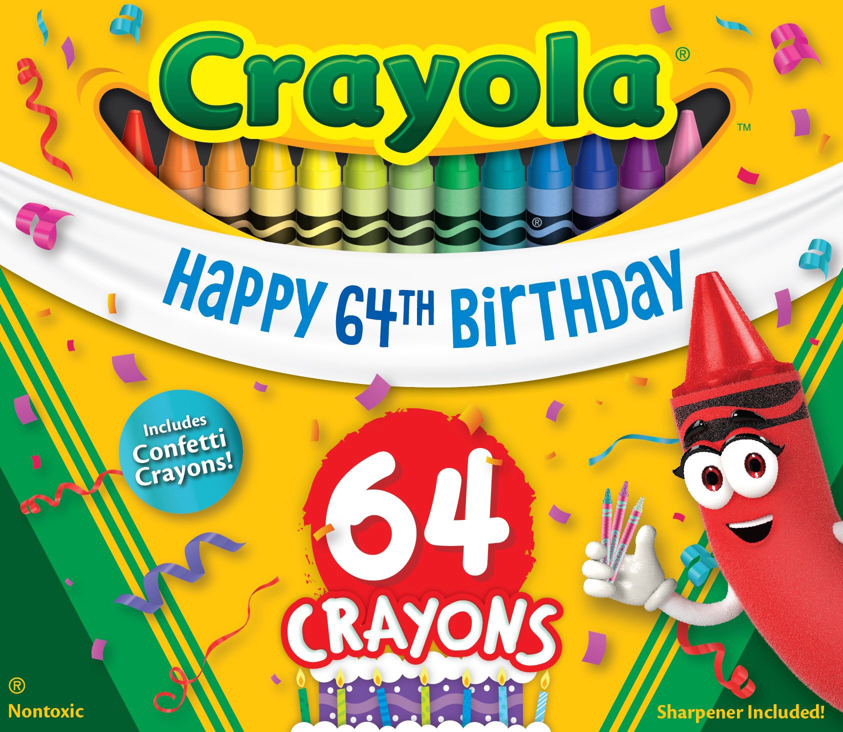 Crayola 64th birthday box