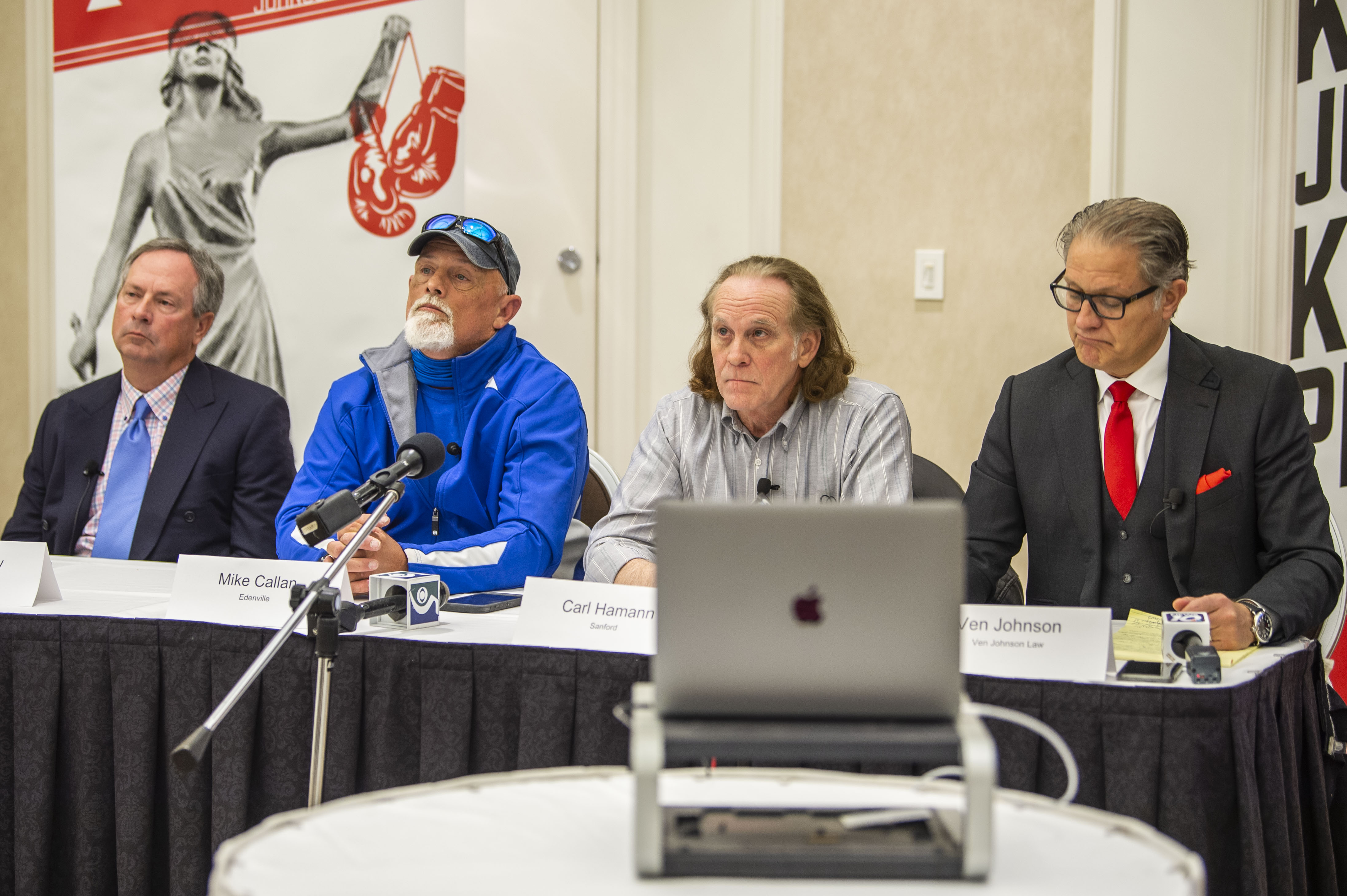 Attorney Ven Johnson holds media briefing about the ongoing court