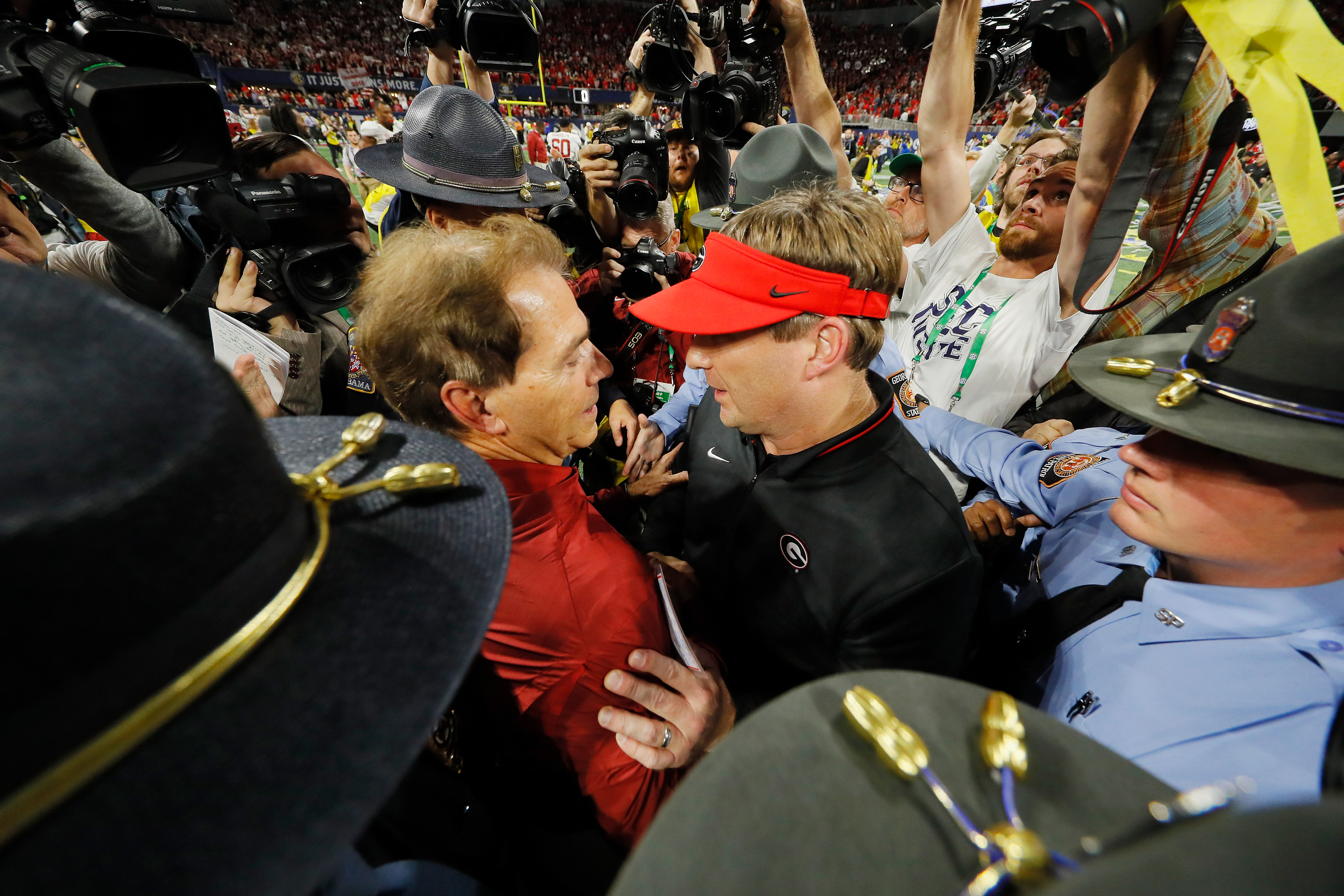 Kirby Smart and Nick Saban share special moment on SEC Network