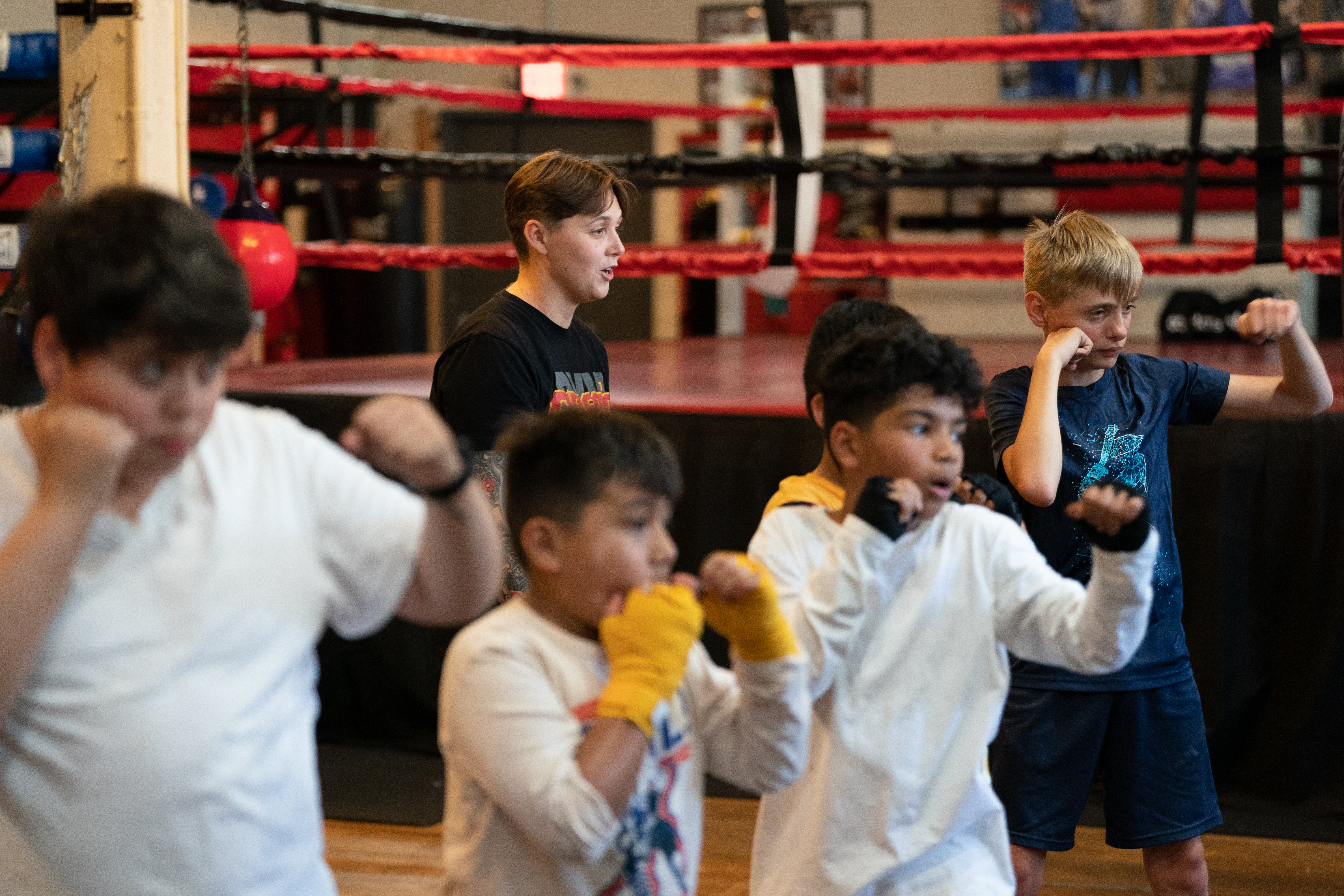 Maddison Van Der Mark teaches boxing at New Jersey Give a Kid a Dream 