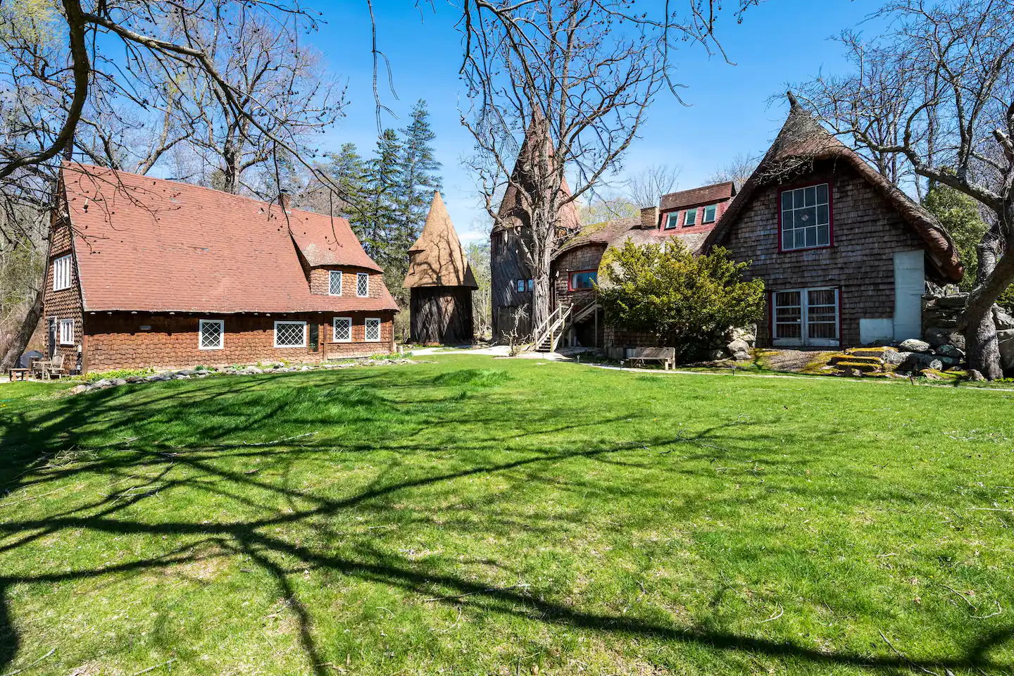 Gingerbread House Tower Airbnb at the Santarella Estate in Tyringham