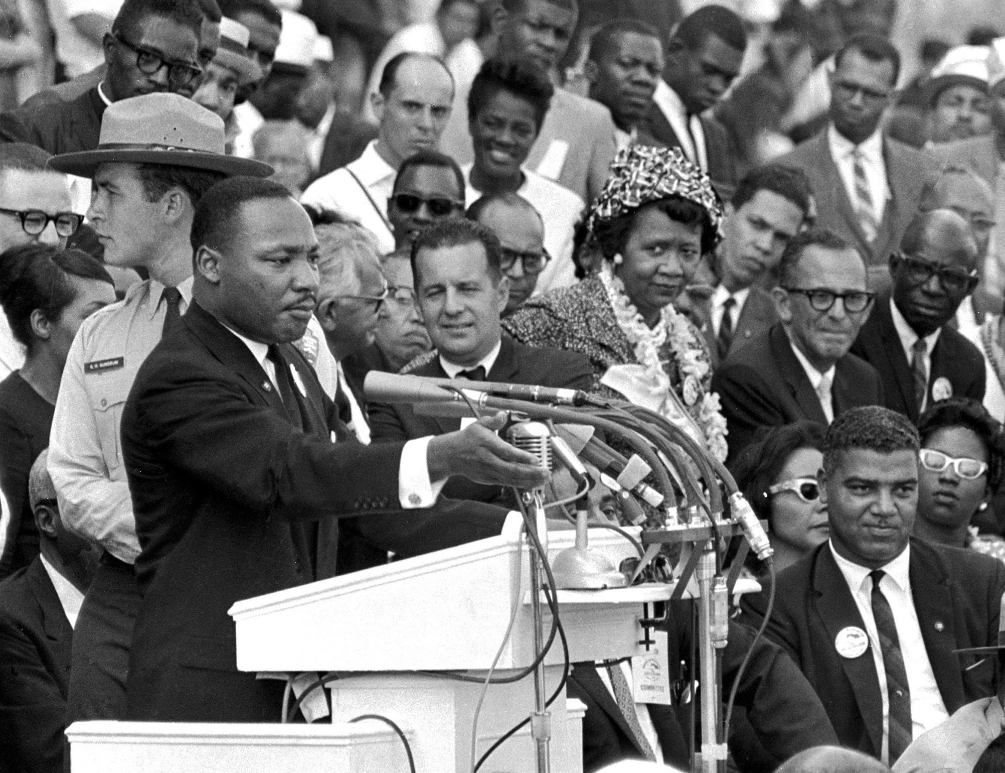  Le révérend Dr. Martin Luther King Jr., prononce son discours "J