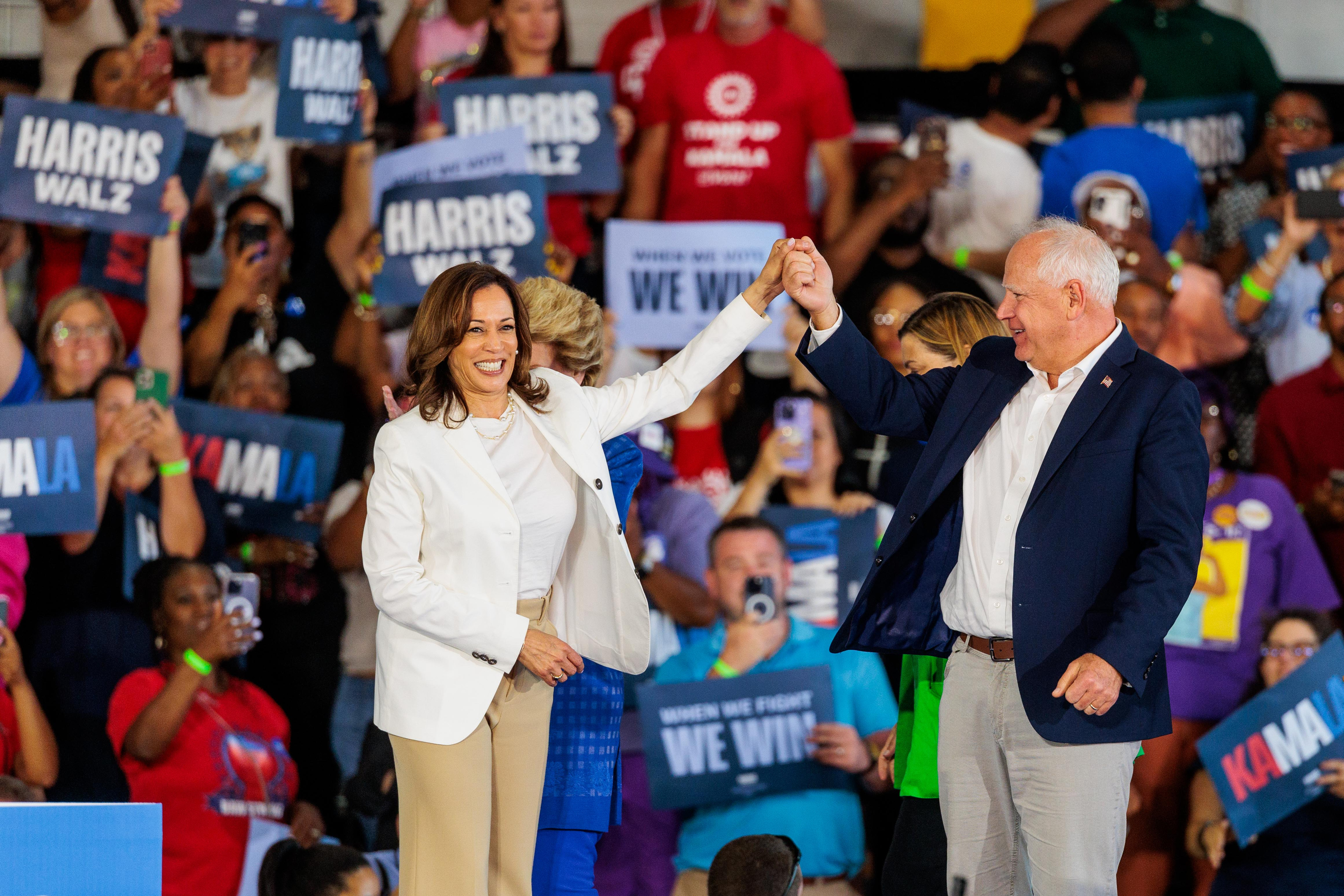 Kamala Harris and Tim Walz host rally outside Detroit - mlive.com