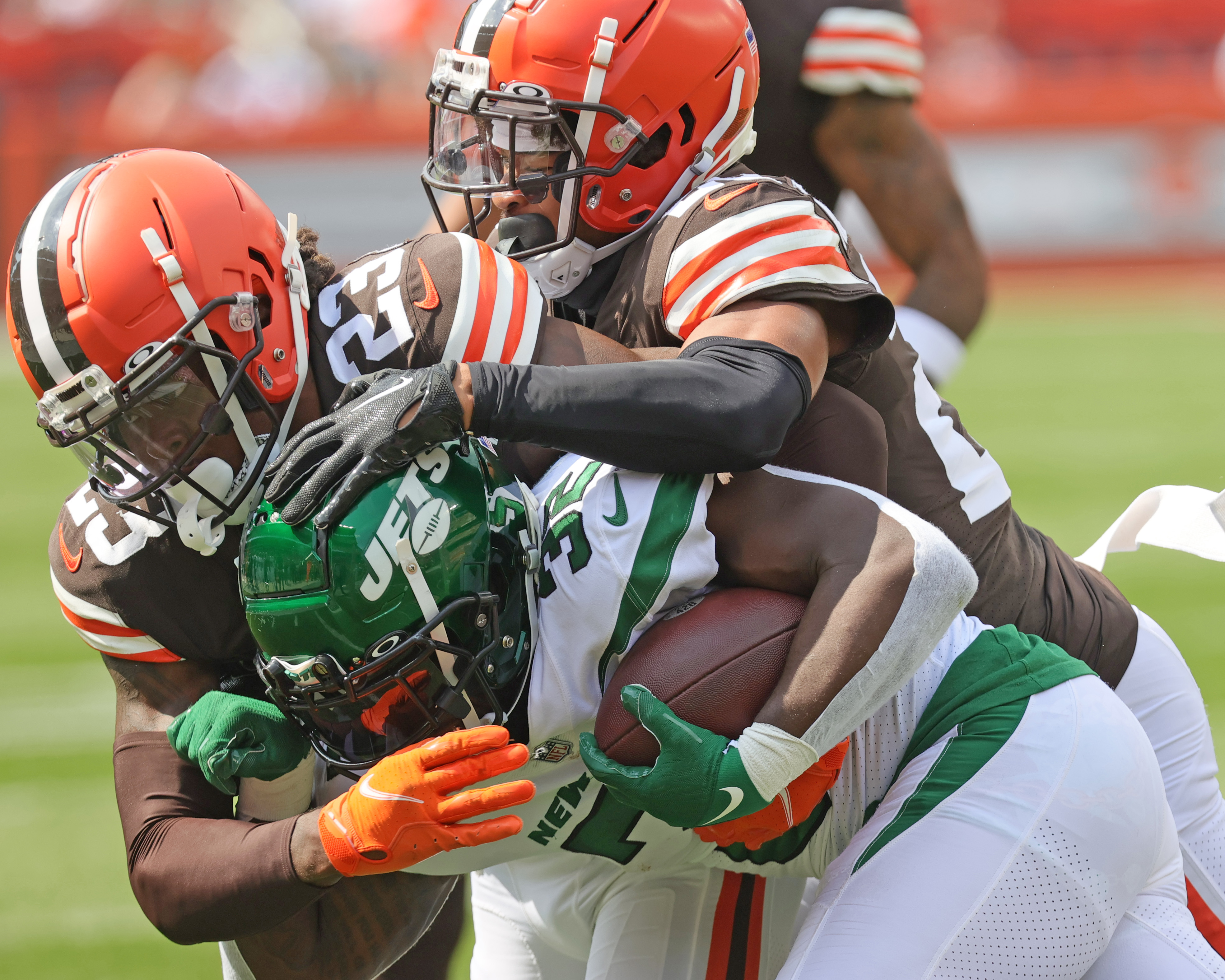 Cleveland Browns cornerback Martin Emerson Jr. (23) is shown after