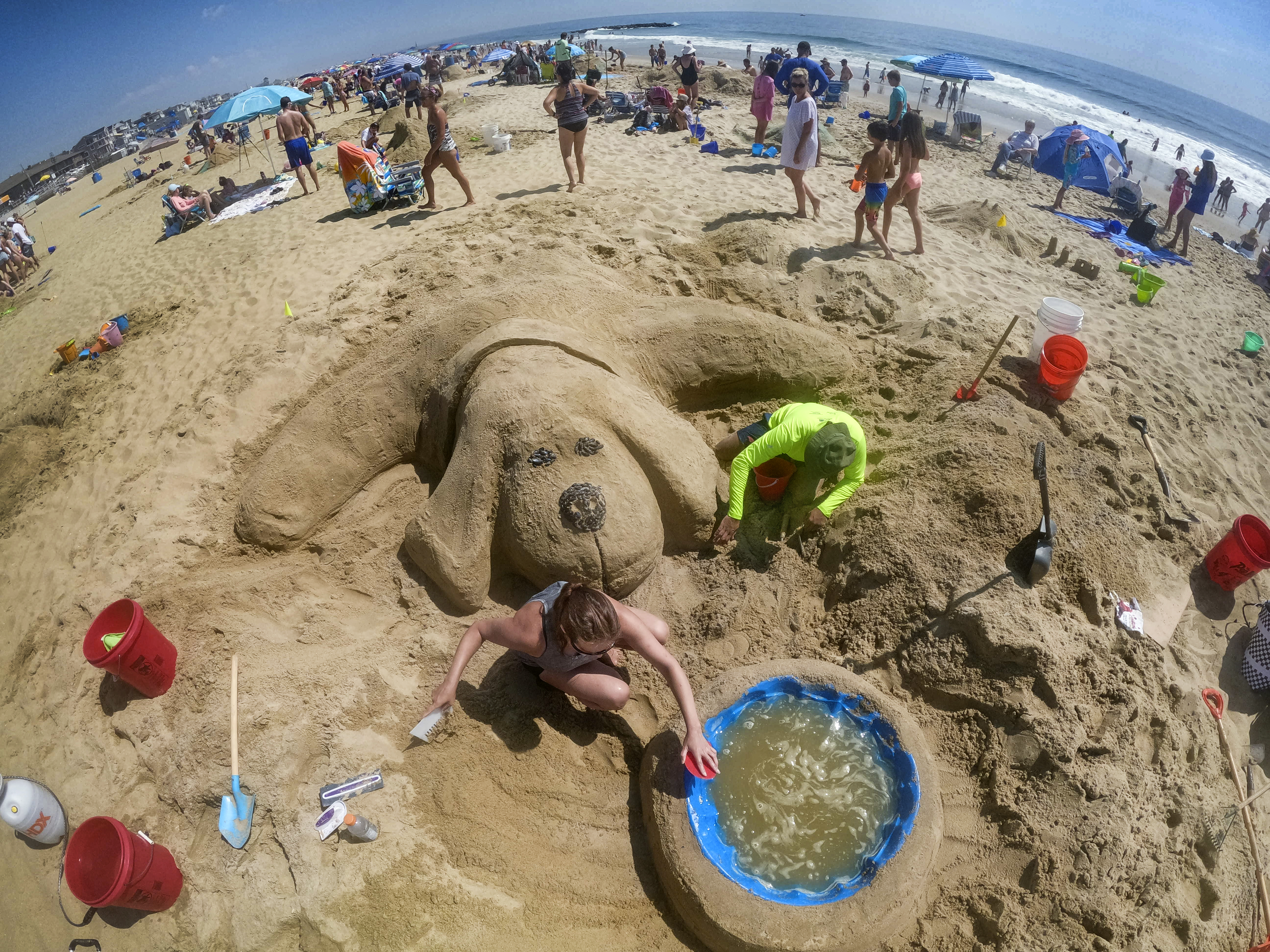 Philadelphia Eagles Logo Sand Sculpture In Cape May, NJ