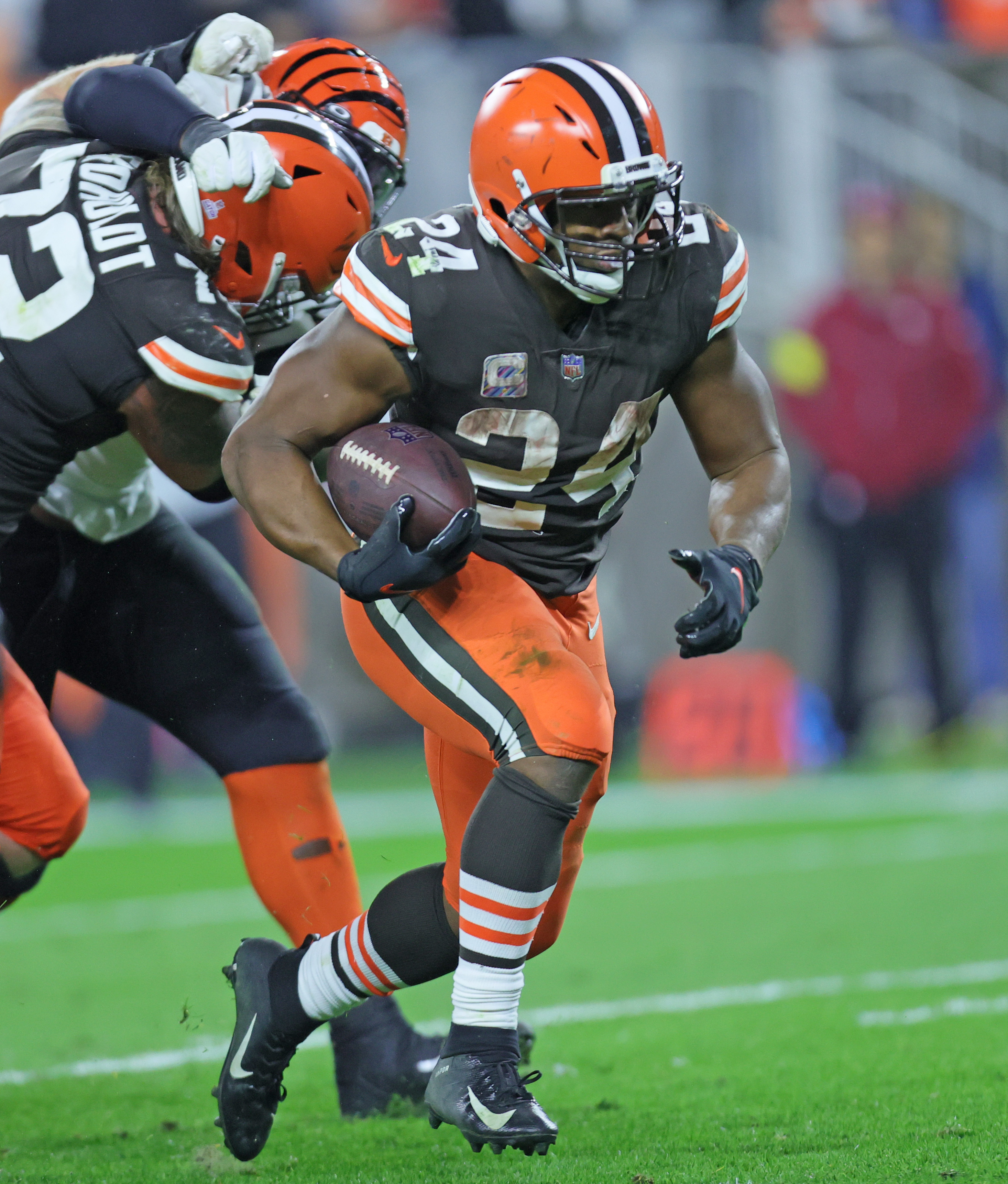 Cleveland Browns running back Nick Chubb vs. Cincinnati Bengals, October 31,  2022 