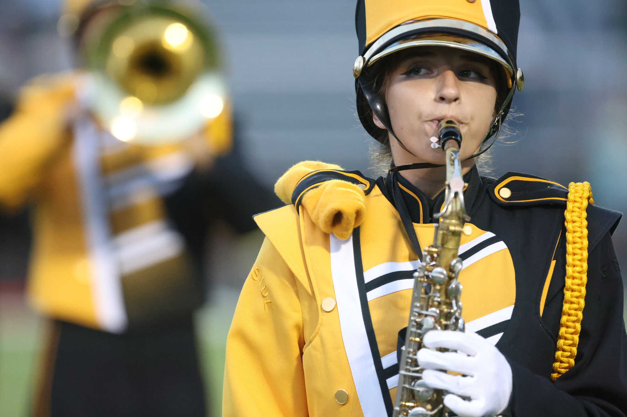 Painesville Riverside High School marching band at Aurora High School ...