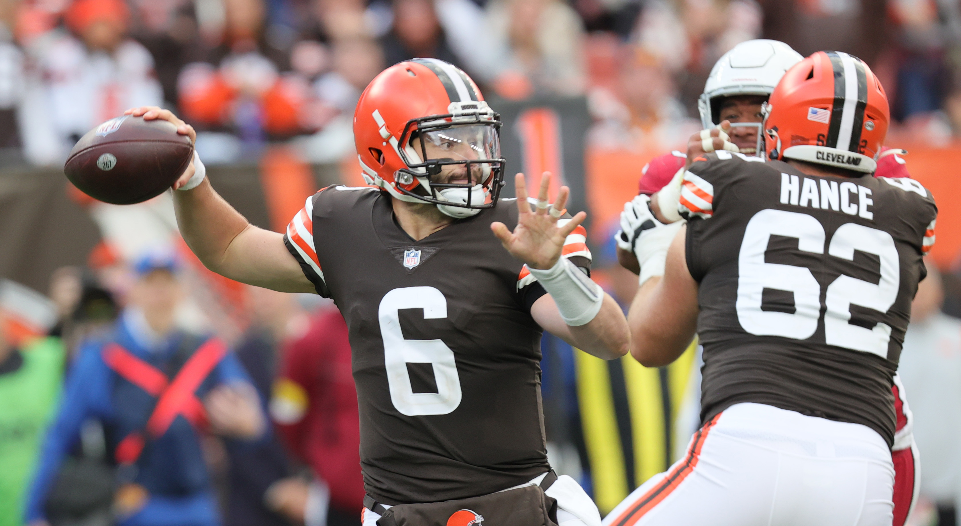 Arizona Cardinals defense forces three turnovers and harrasses Baker  Mayfield during 26-16 win in Carolina