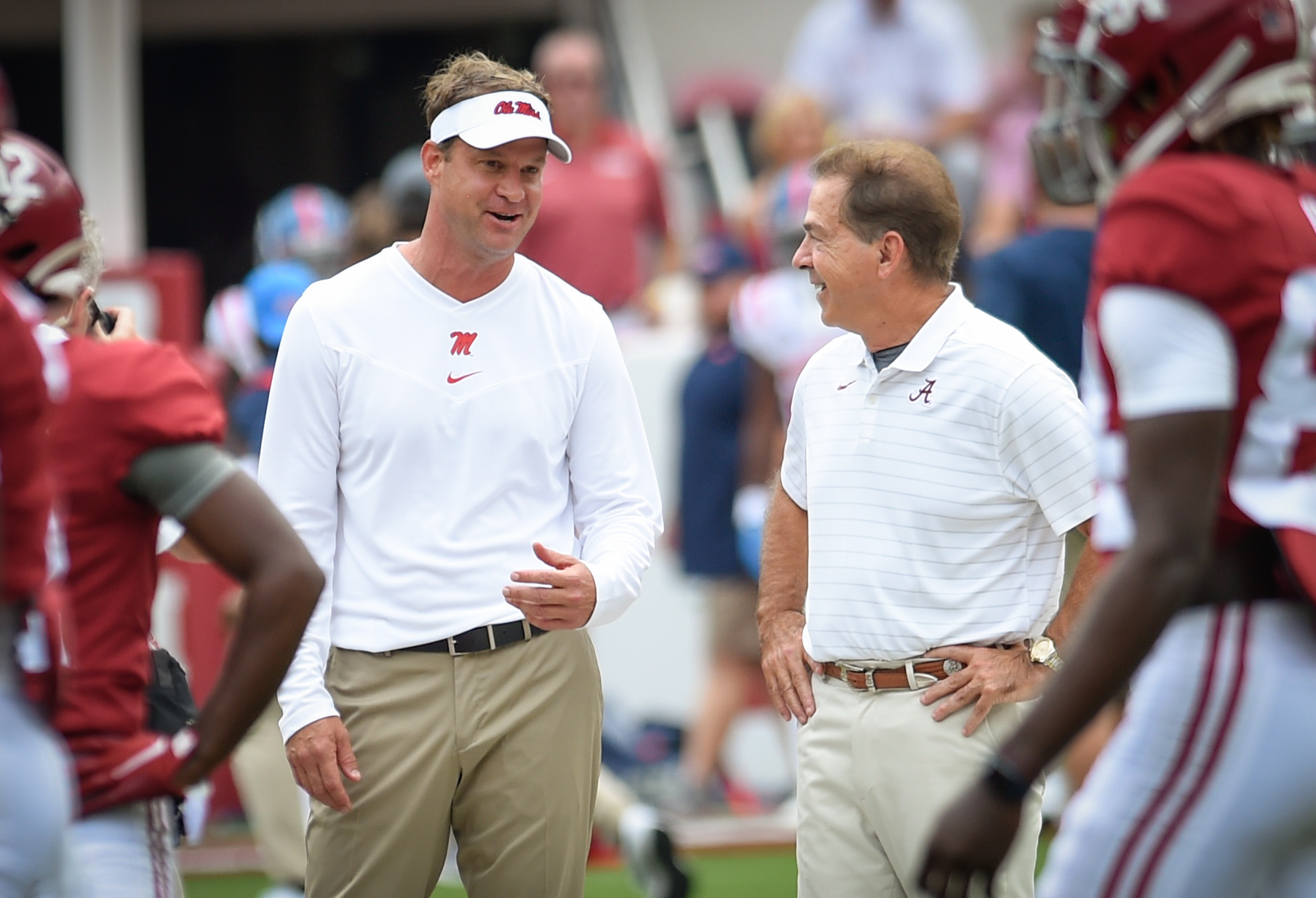 Alabama quarterback Bryce Young (9) thanks CBS' Jamie Erdahl after a  post-game interview follow …