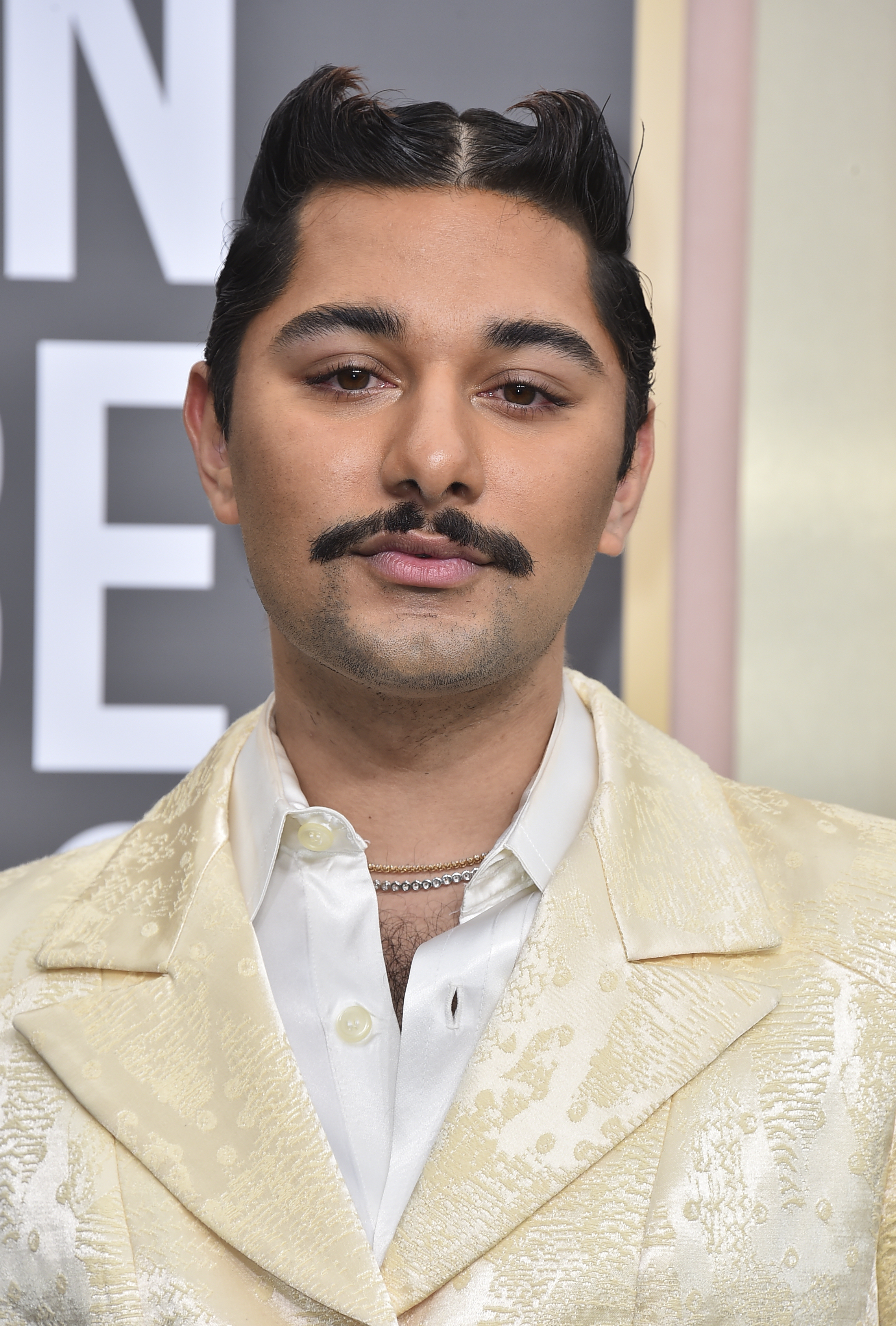 Mark Indelicato arrives at the 80th annual Golden Globe Awards at the Beverly Hilton Hotel on Tuesday, Jan. 10, 2023, in Beverly Hills, Calif. (Photo by Jordan Strauss/Invision/AP)