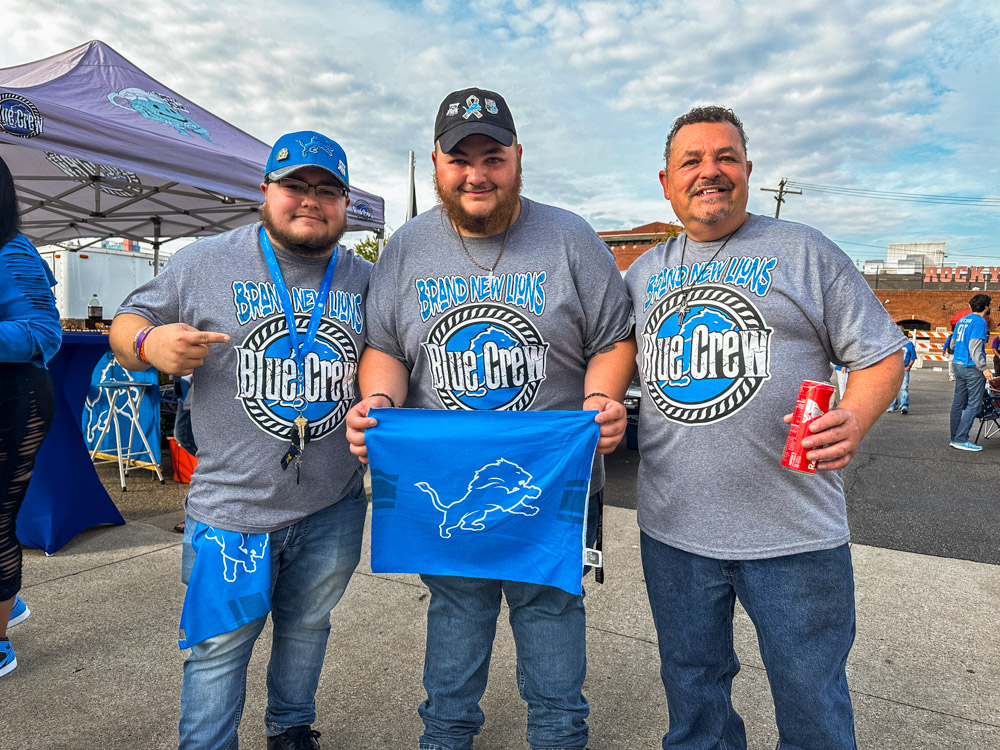 Tailgate scene before the Detroit Lions 2023 home opener 