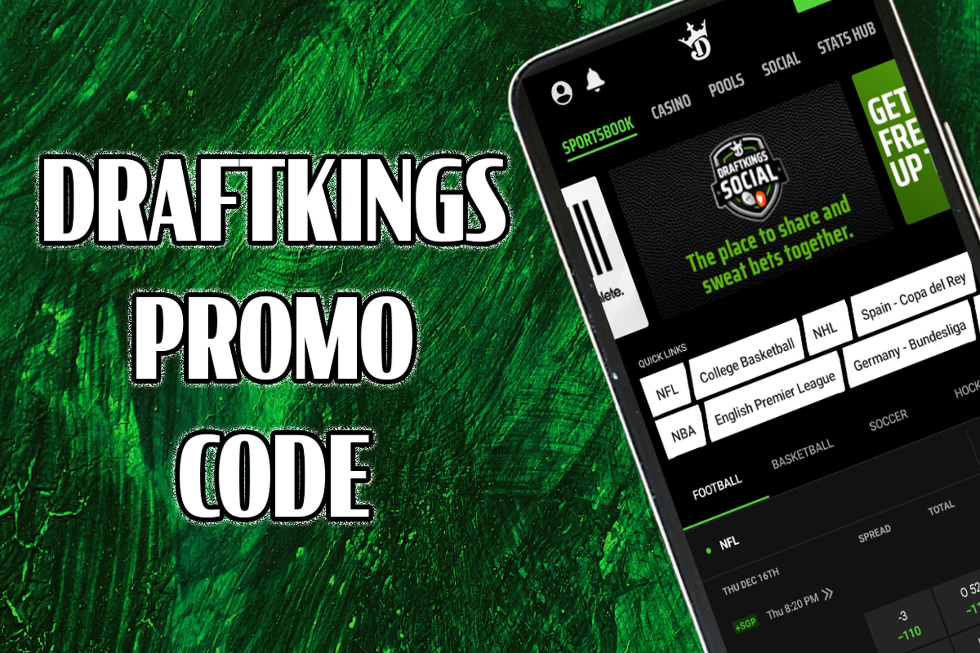 DraftKings promo code for Sunday Night Football: $1,250 in