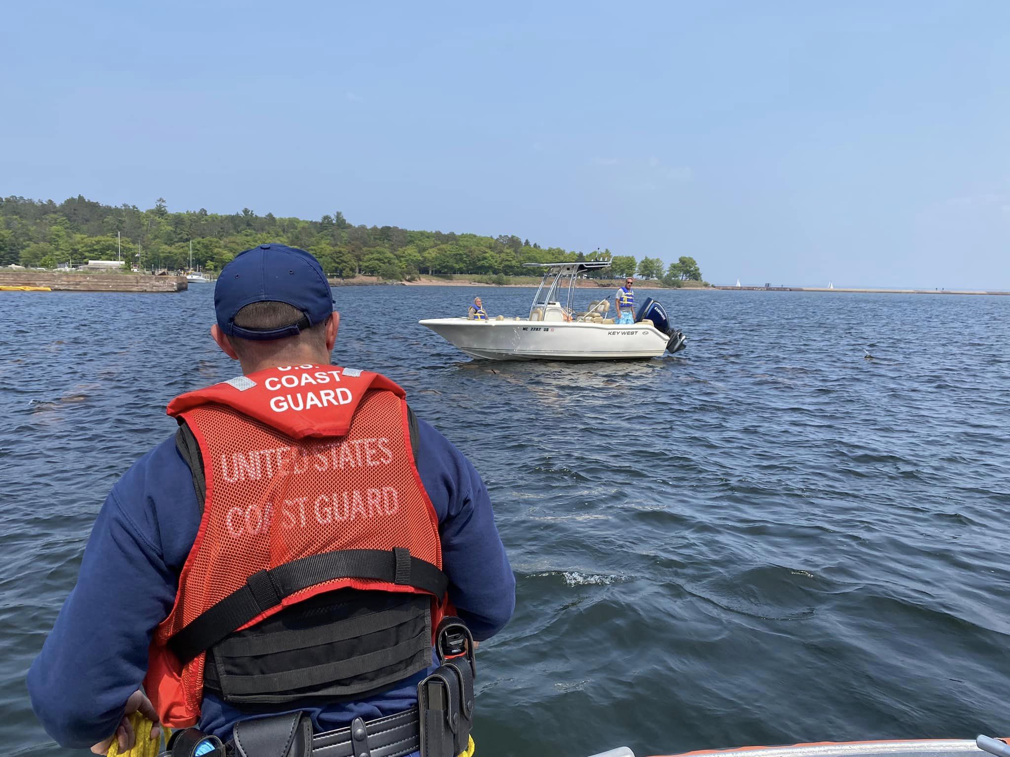 Coast Guard Rescues Boat Stuck On Wooden Posts In Lake Superior