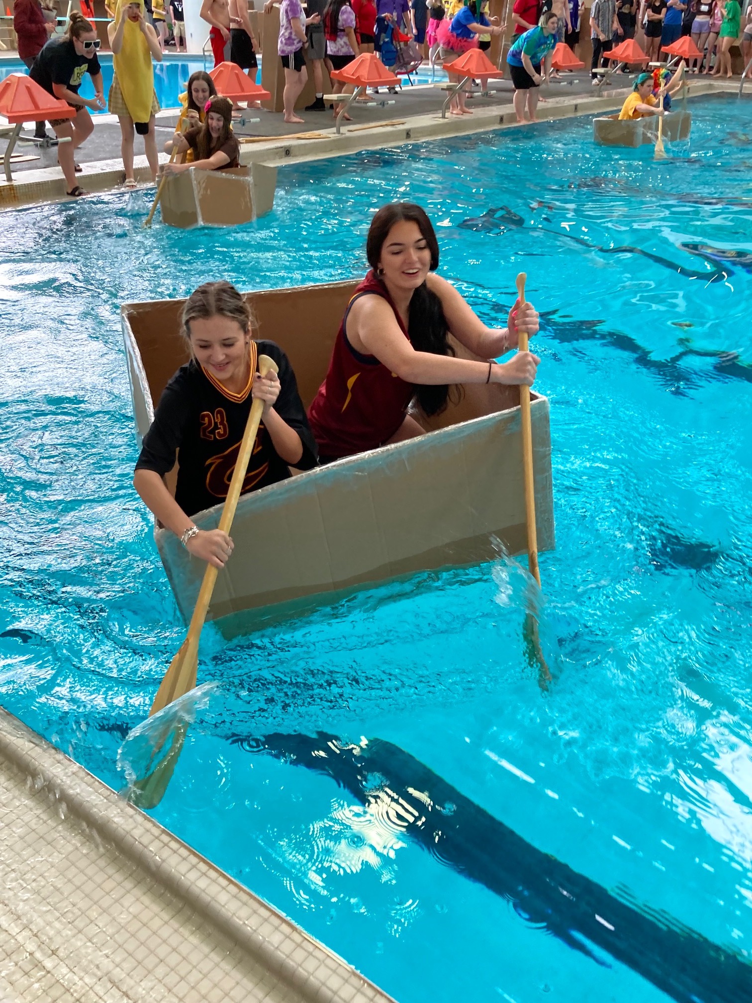 Lakewood High physics students try to keep their cardboard boats afloat:  Photos 