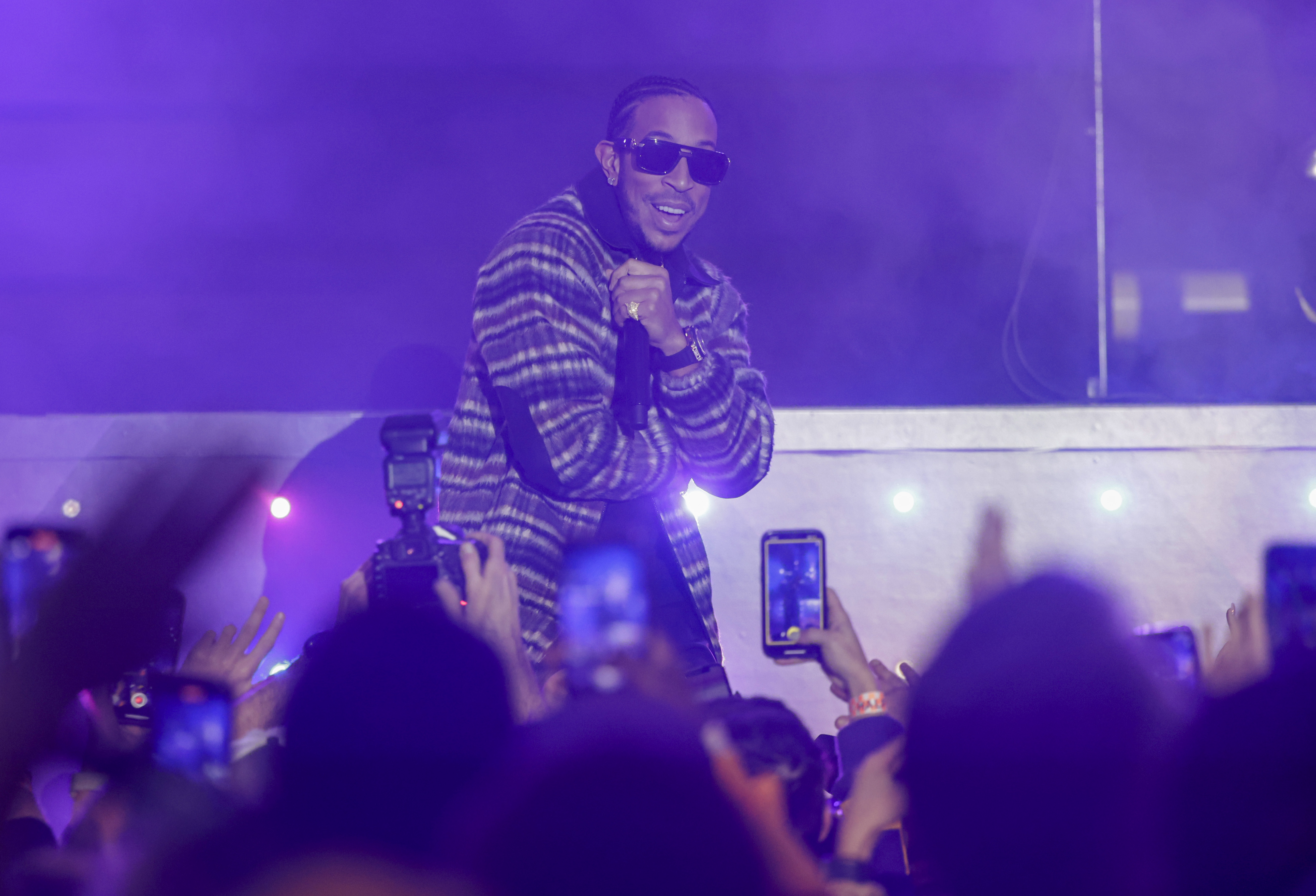 Ludacris performing during Minnesota Vikings vs. New York Giants game Sunday