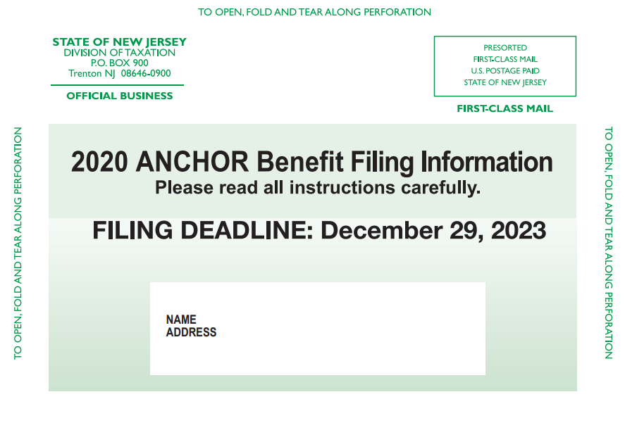 ANCHOR property tax benefit packets in N.J. are out in the mail. Did