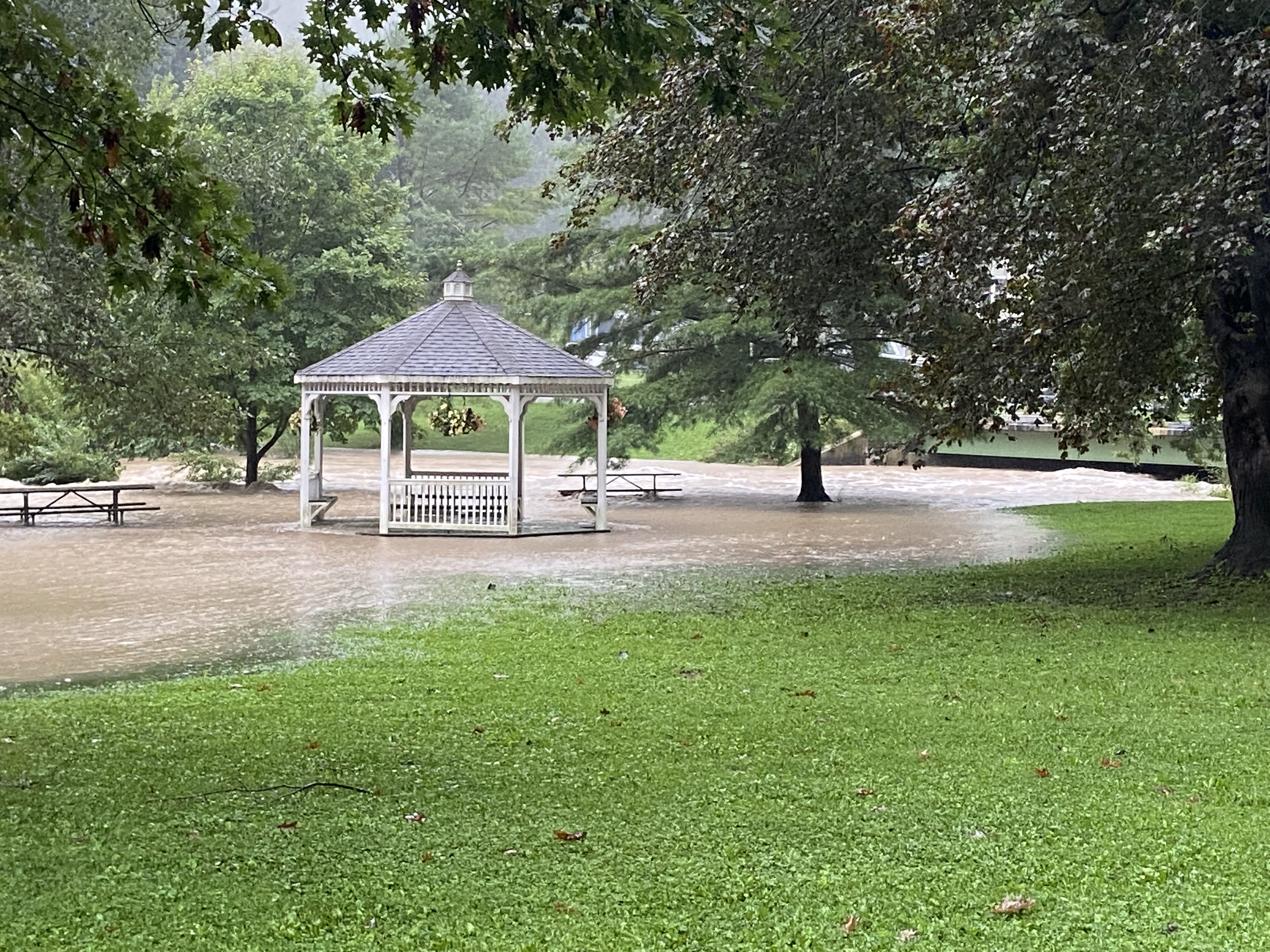 Flooding in Marcellus Park in the village of  Marcellus on Thursday, Aug. 19, 2021.