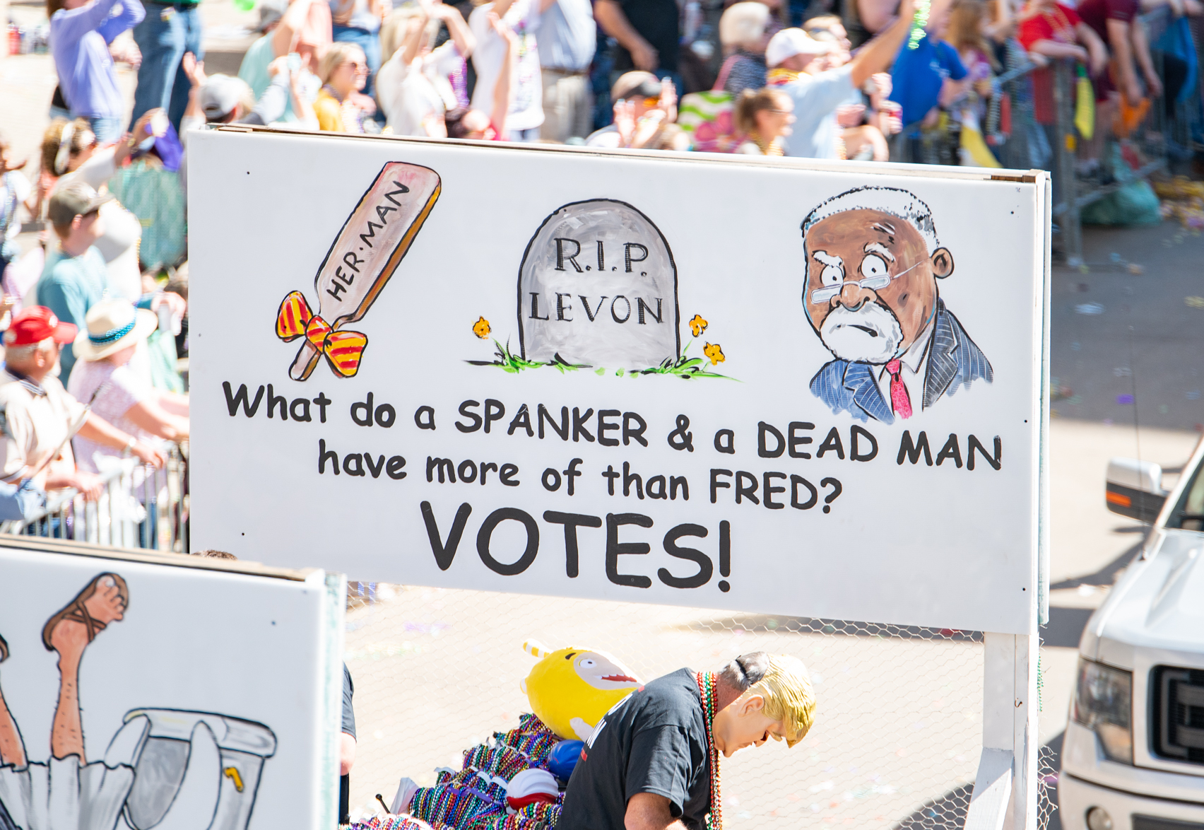 See the Comic Cowboys Mardi Gras parade signs for 2022