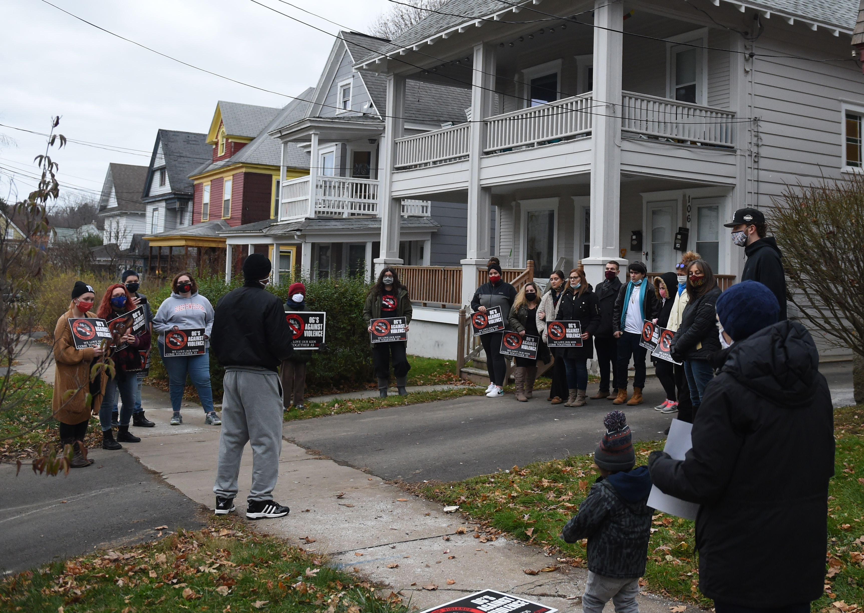 Friends and family gather to remember Jerry Murray who was murdered Wednesday November 9th, Trinity Place, Syracuse, N.Y., Saturday, November 21, 2020.