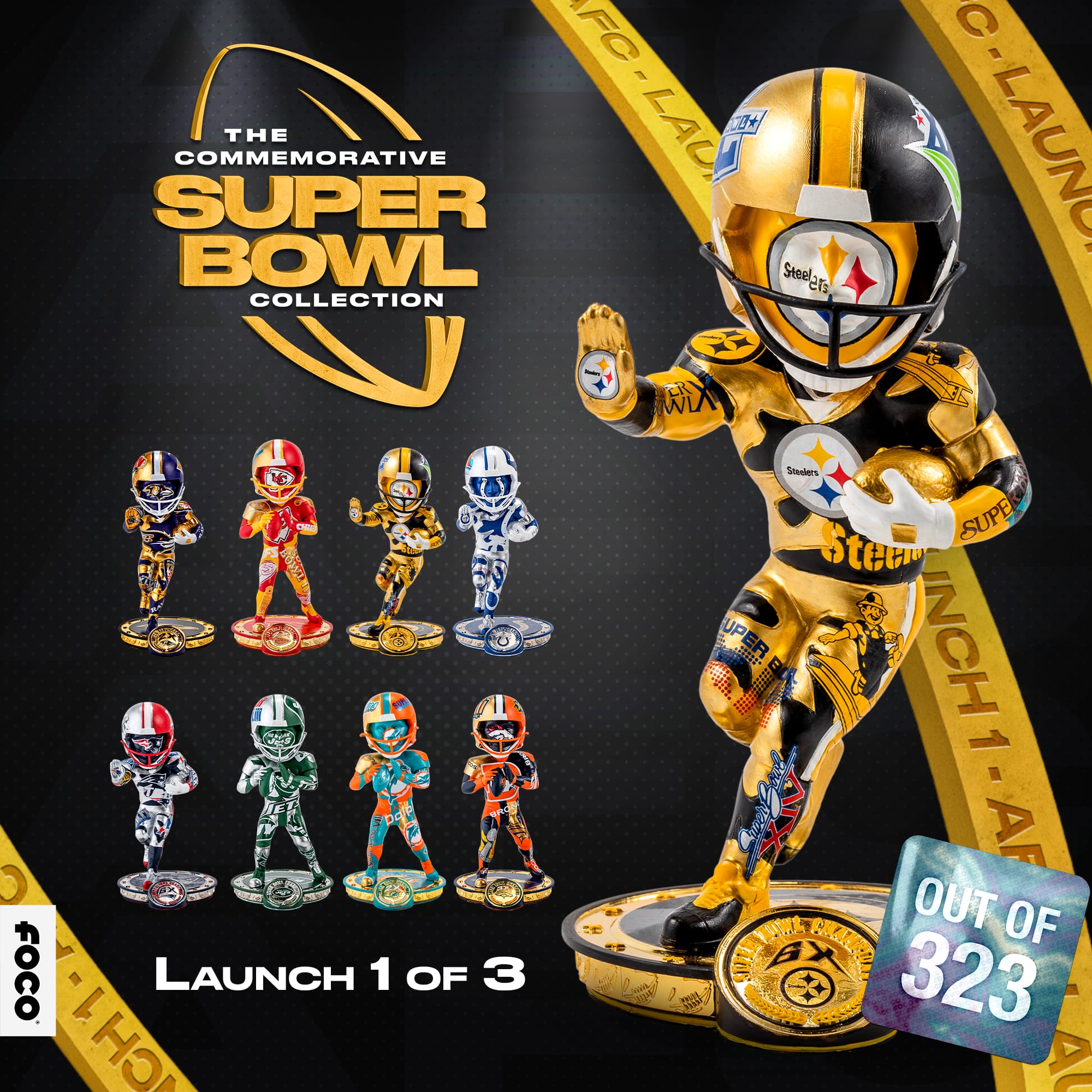 These new collectible bobbleheads honor NFL Super Bowl winners including  Steelers, Eagles 