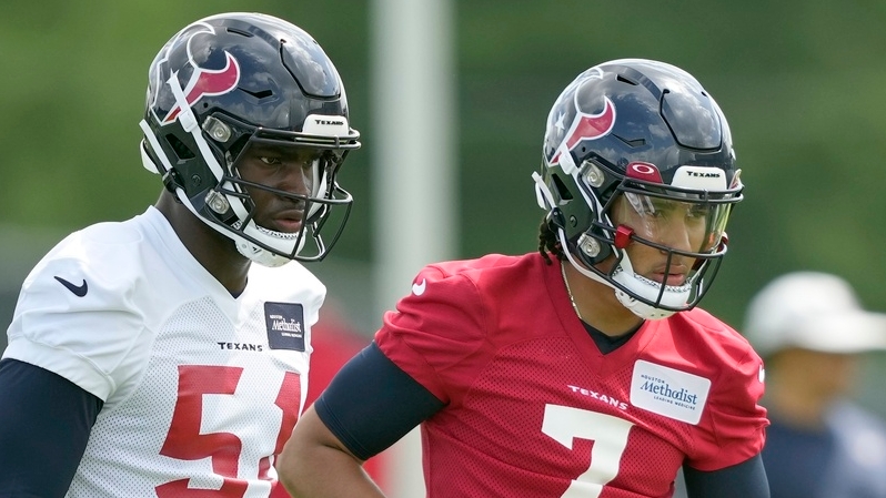 Photos of Will Anderson Jr. practicing at Houston Texans minicamp