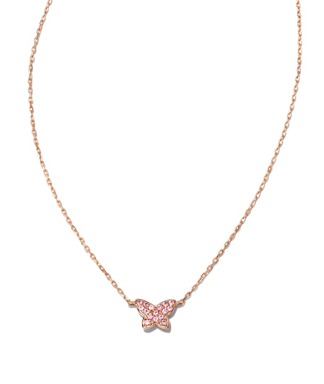 Lillia Butterfly Gold Delicate Bracelet in Pink Crystal