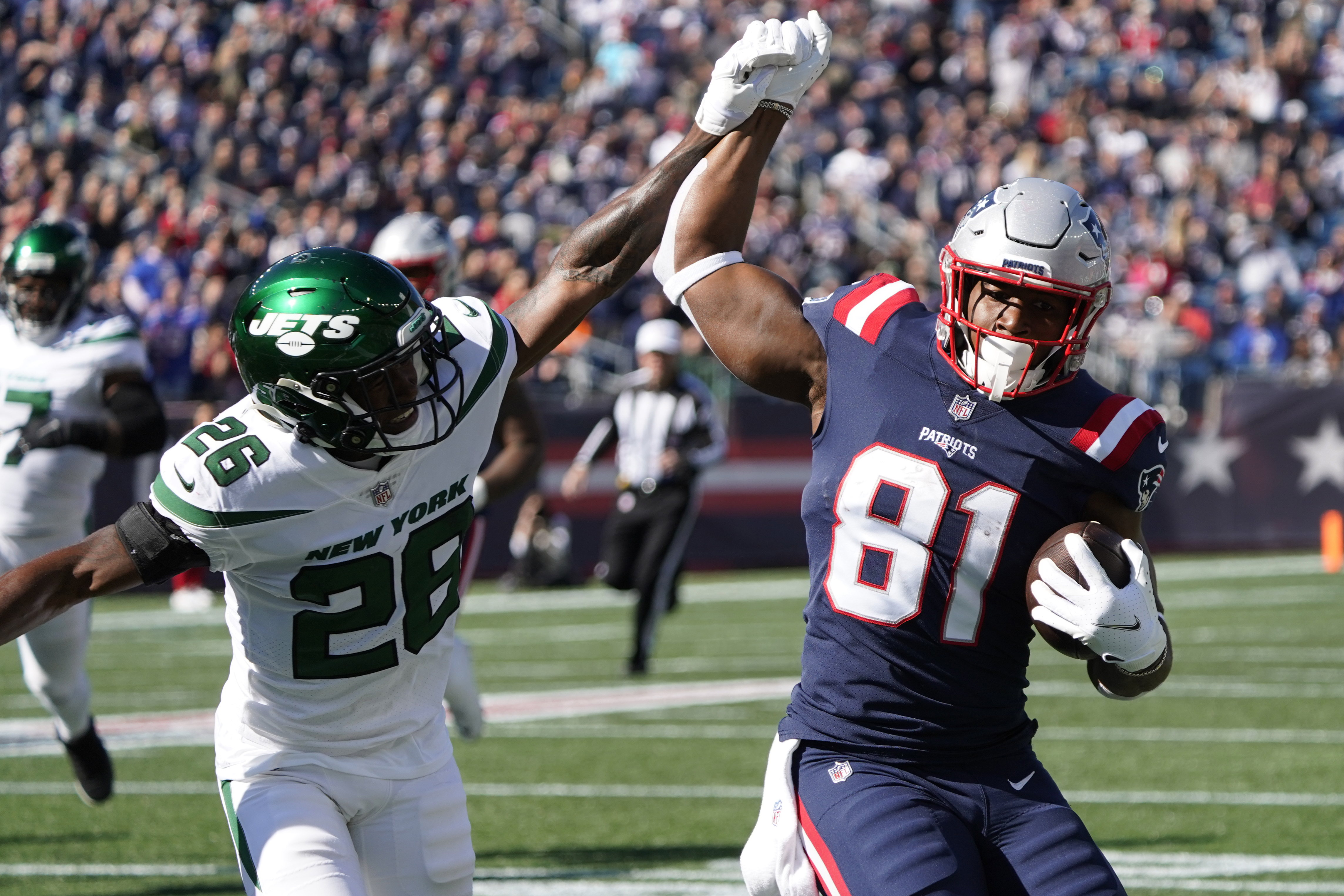 New England Patriots tight end Jonnu Smith (81) prior to the first