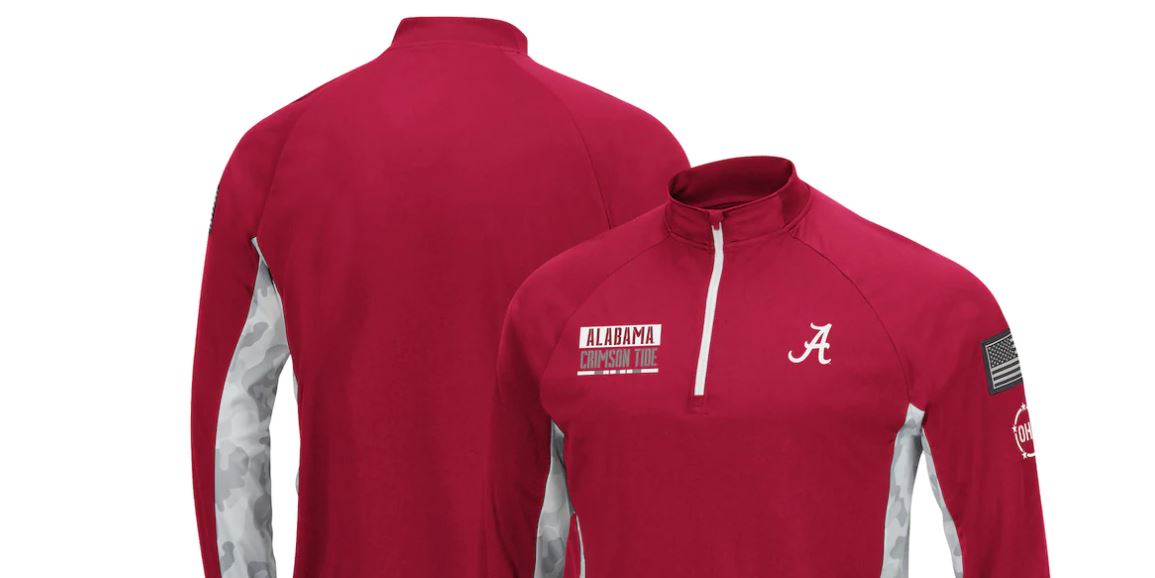 Alabama Crimson Tide camo-style gear on 