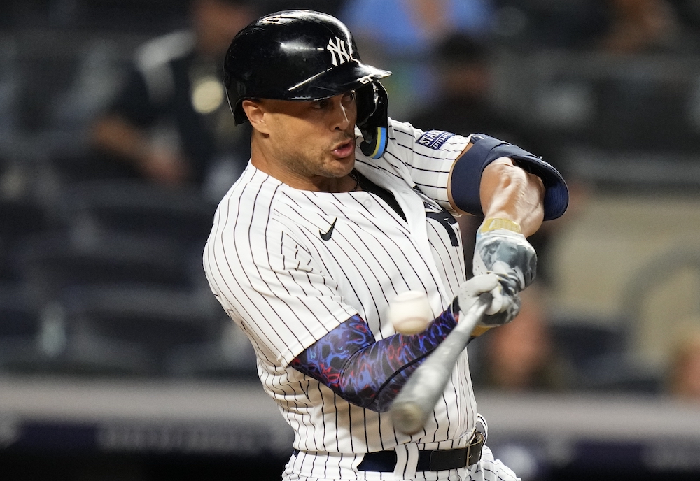 New York Yankees news: Giancarlo Stanton exits game custom yankees jersey  as injuries mount