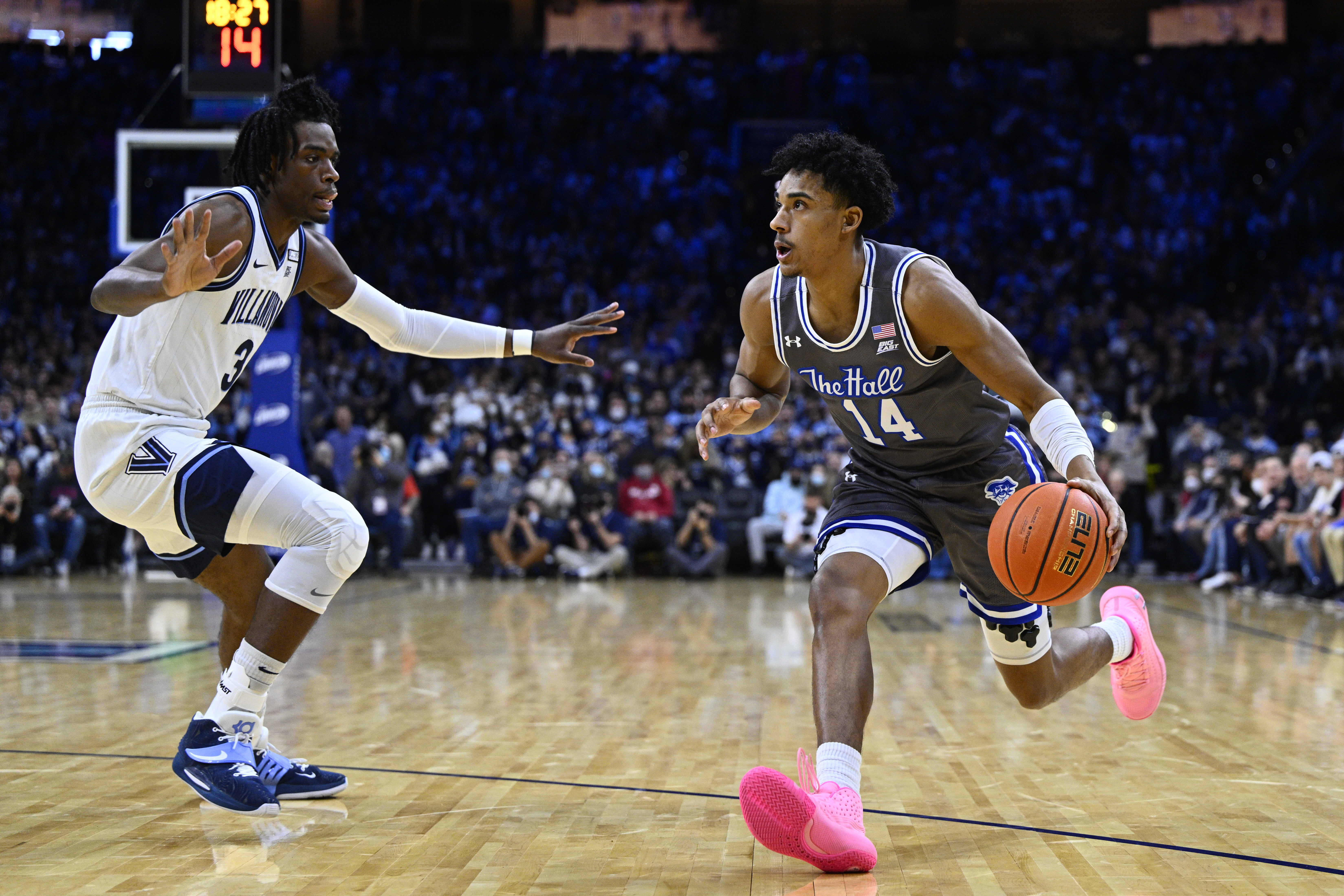 February 5, 2022, Newark, New Jersey, USA: Seton Hall Pirates guard Jared  Rhoden (14) looks to make a play during NCAA Big East action between the  Seton Hall Pirates and the Creighton