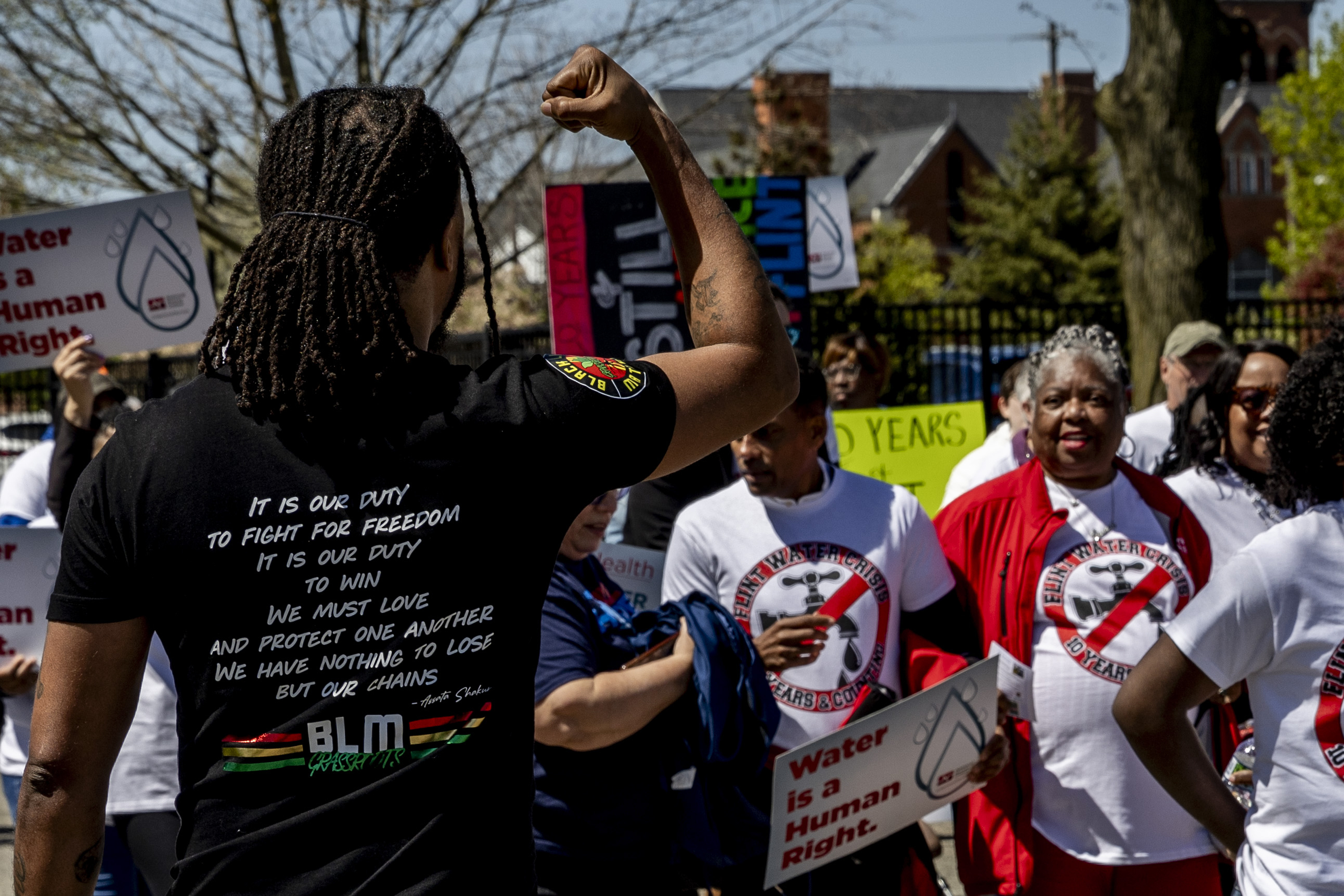 Protesters march on Flint water crisis 10year anniversary