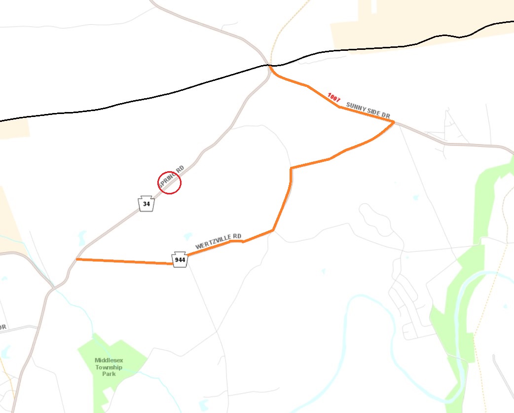34ルート Weekend detour planned for Cumberland County bridge: PennDOT