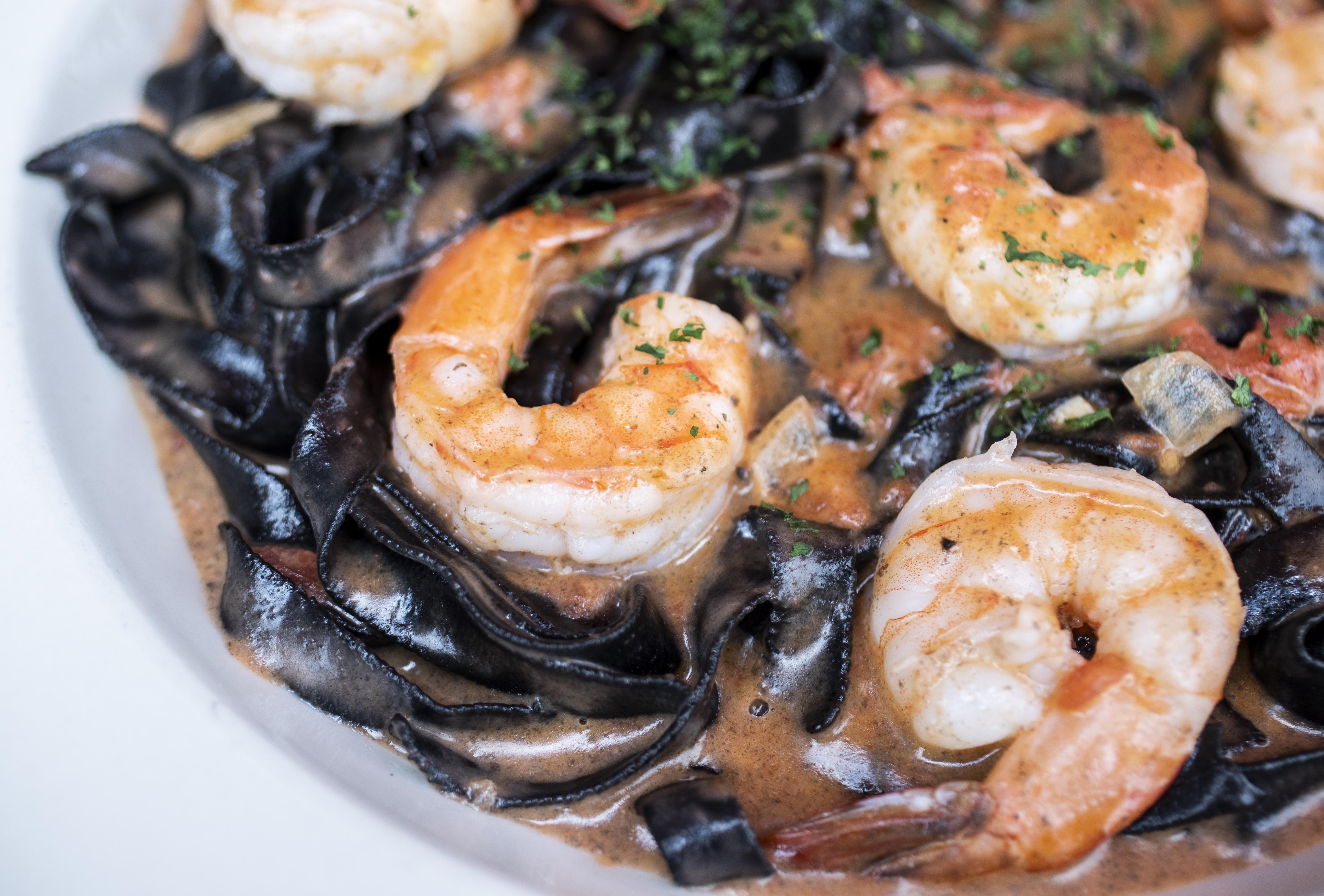 A black pasta dish,' squid-ink fettuccine pairs well with shrimp: Best Eats  