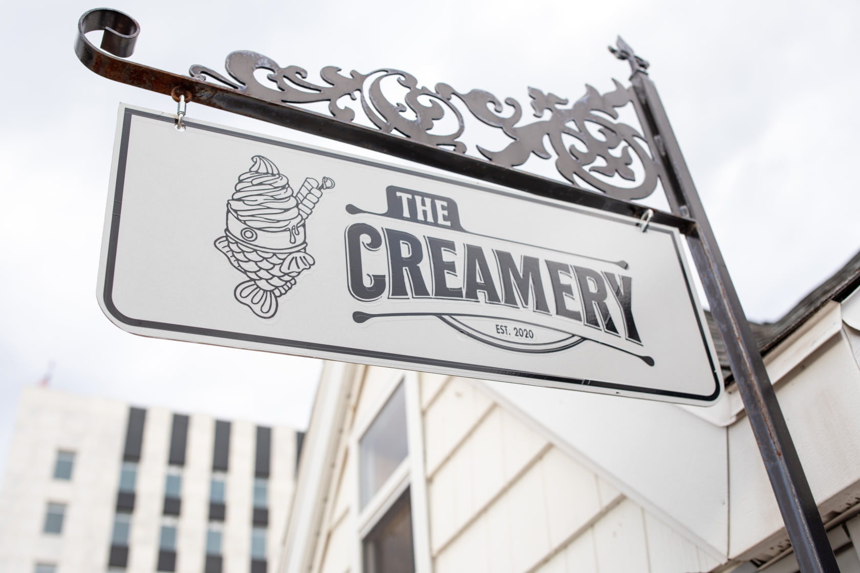 The Creamery in downtown Muskegon sells fishshaped ice cream cones