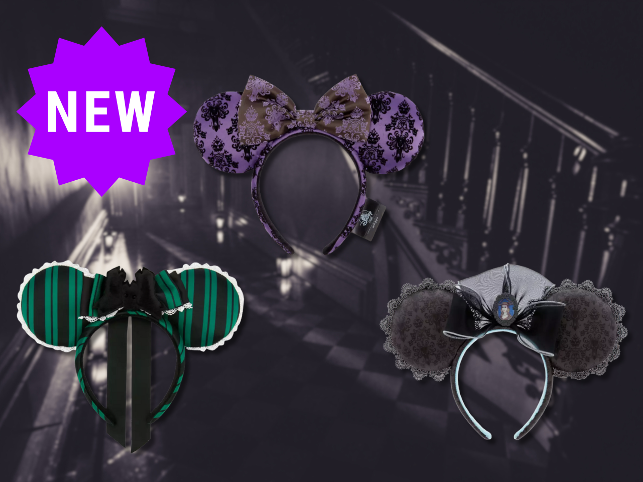 Disney Minnie Haunted Hansion Minnie Mouse ears MMMA 2020 new Haunted Mansion Inspired Mouse Ears Mickey Ears Headband  main image 4