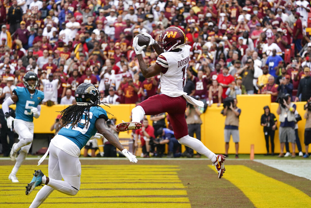 Inside Washington Commanders rookie Jahan Dotson's knack for making  acrobatic catches - ESPN