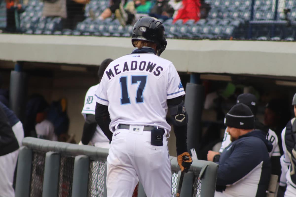 Detroit Tigers - Austin Meadows gets a hug from younger brother