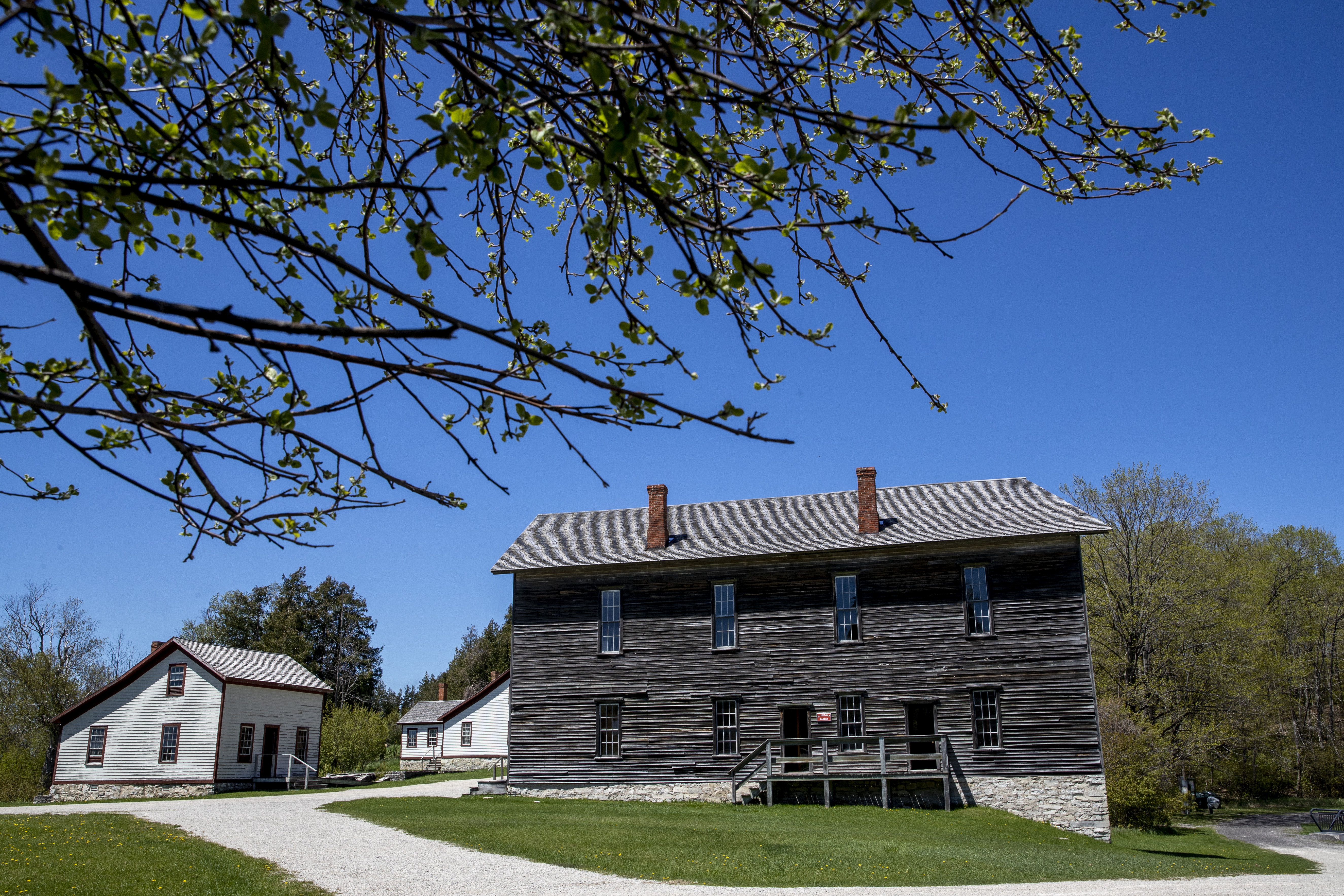Historic townsite structures at Fayette Historic State Park near Garden on Tuesday, May 17, 2022. The historic townsite manufactured charcoal pig iron between 1867 and 1891. (Cory Morse | MLive.com)
