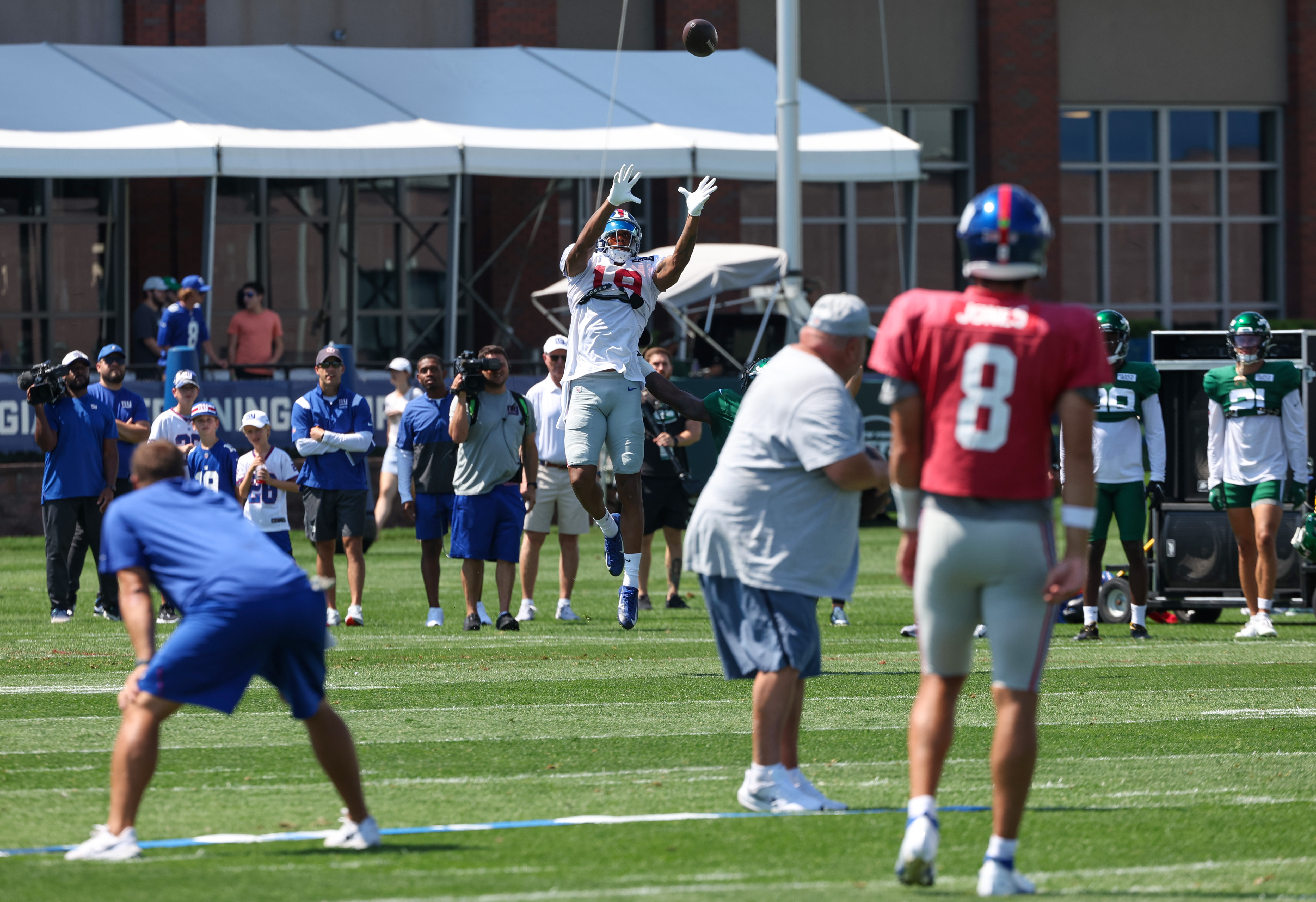 New York Giants and New York Jets joint training camp practice