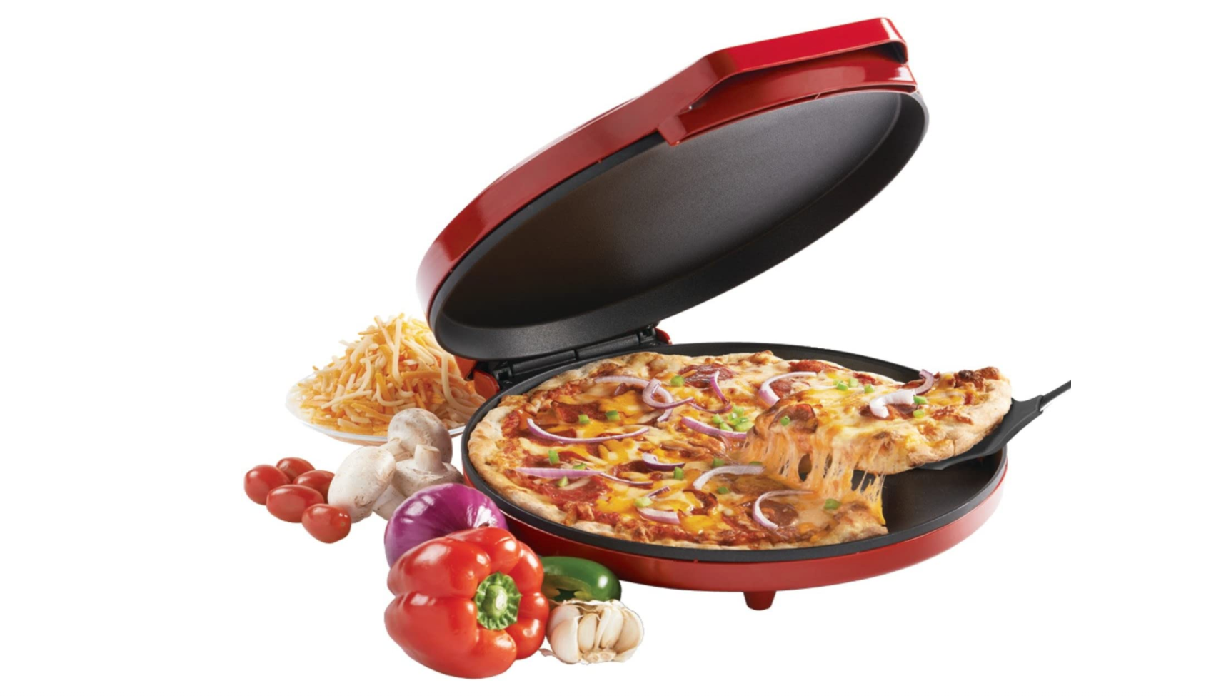 Courant 7-Inch Personal Griddle and Pizza Maker - Red