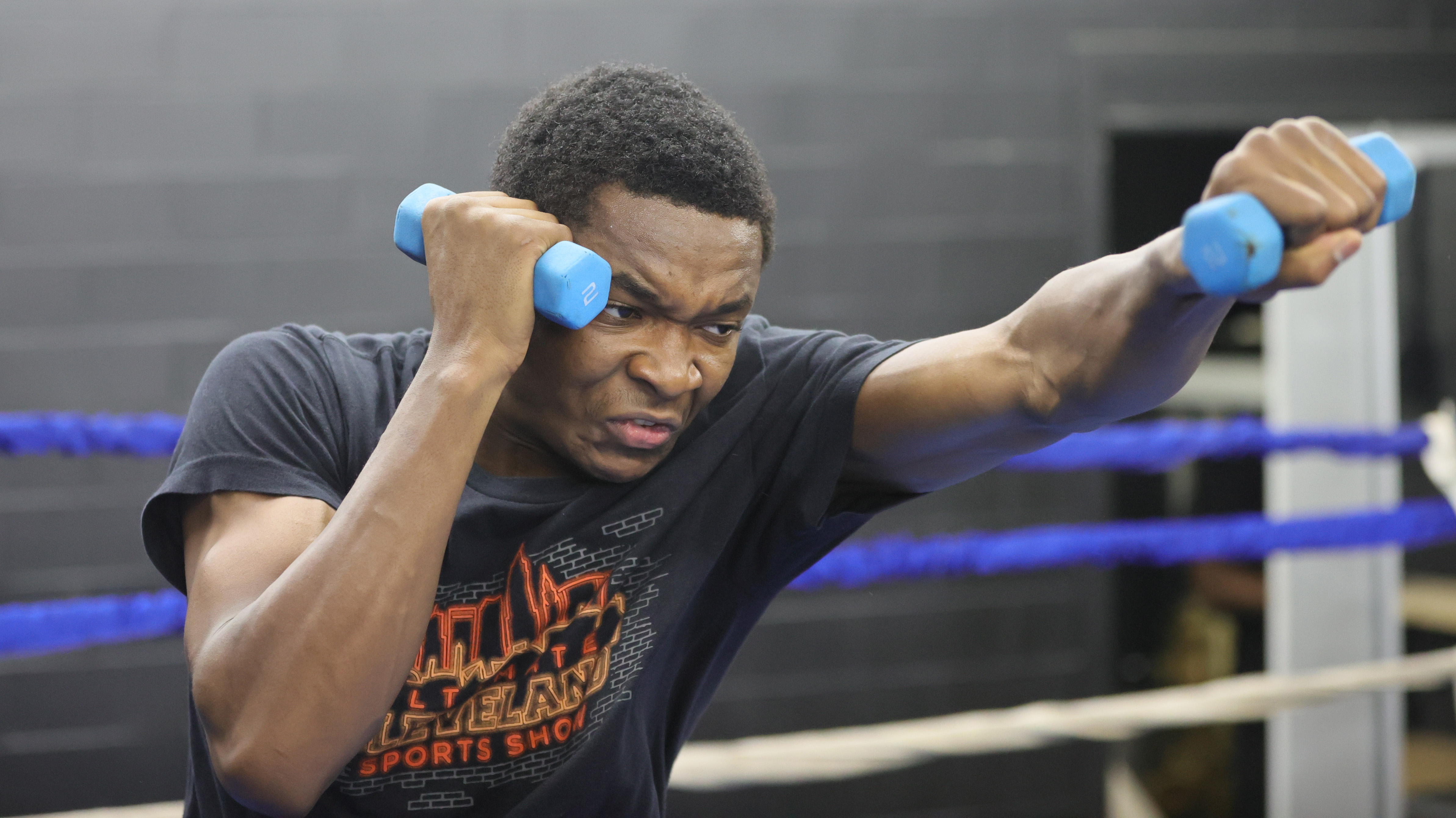 Abdullah Mason trains for his upcoming fight June 7, 2025, against ...