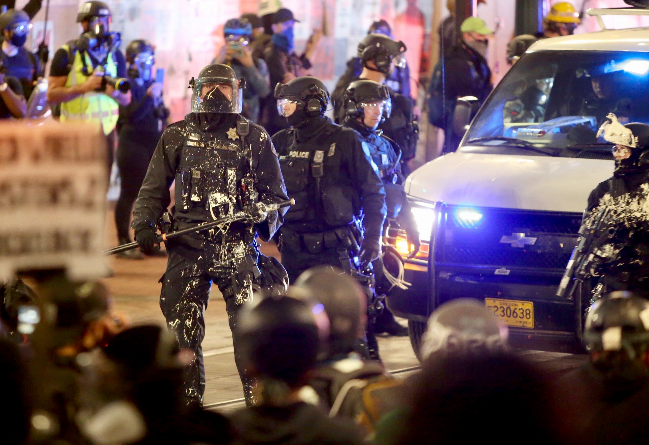 77th night of Portland protests returns to downtown Justice Center ...