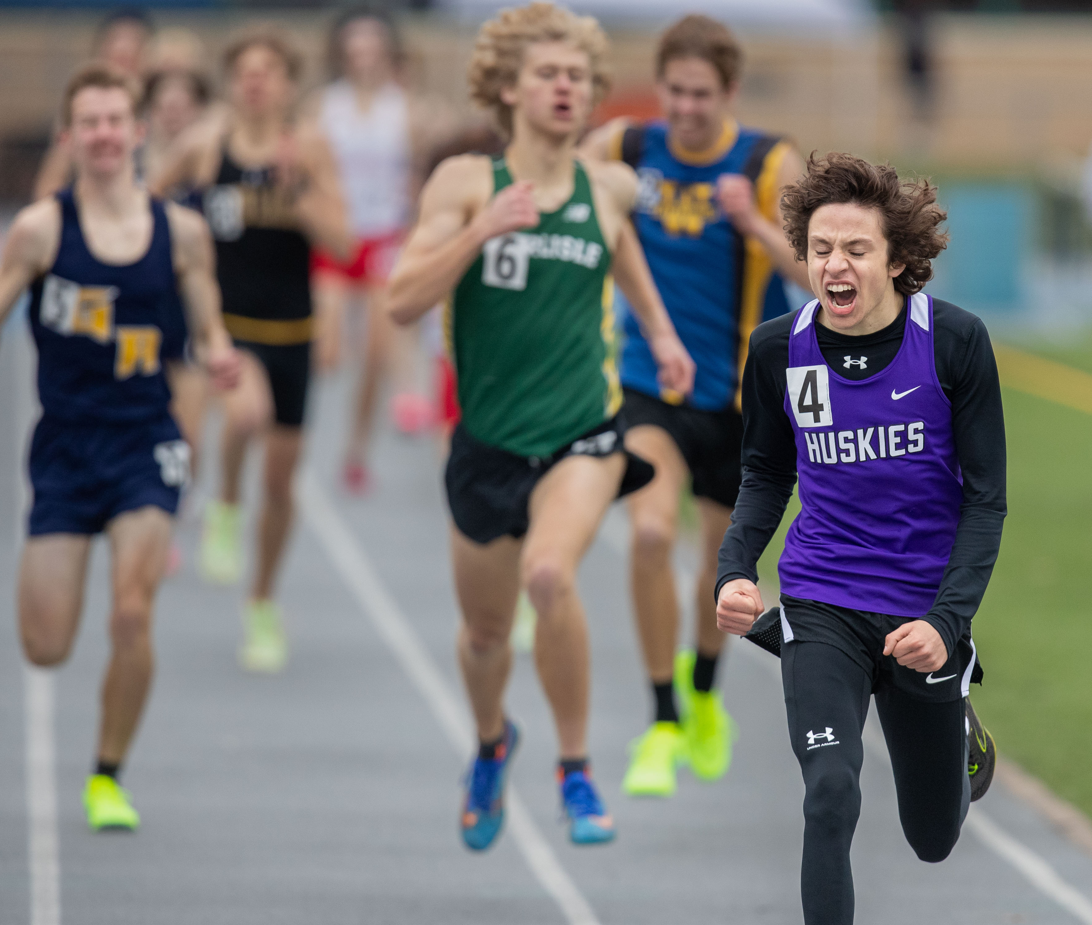 Carter Smith, Mifflin County, wins the 800 meter run at the 2023 Tim Cook Memorial Invitational track & field meet at Chambersburg, Pa., Mar. 25, 2023.Mark Pynes | pennlive.com