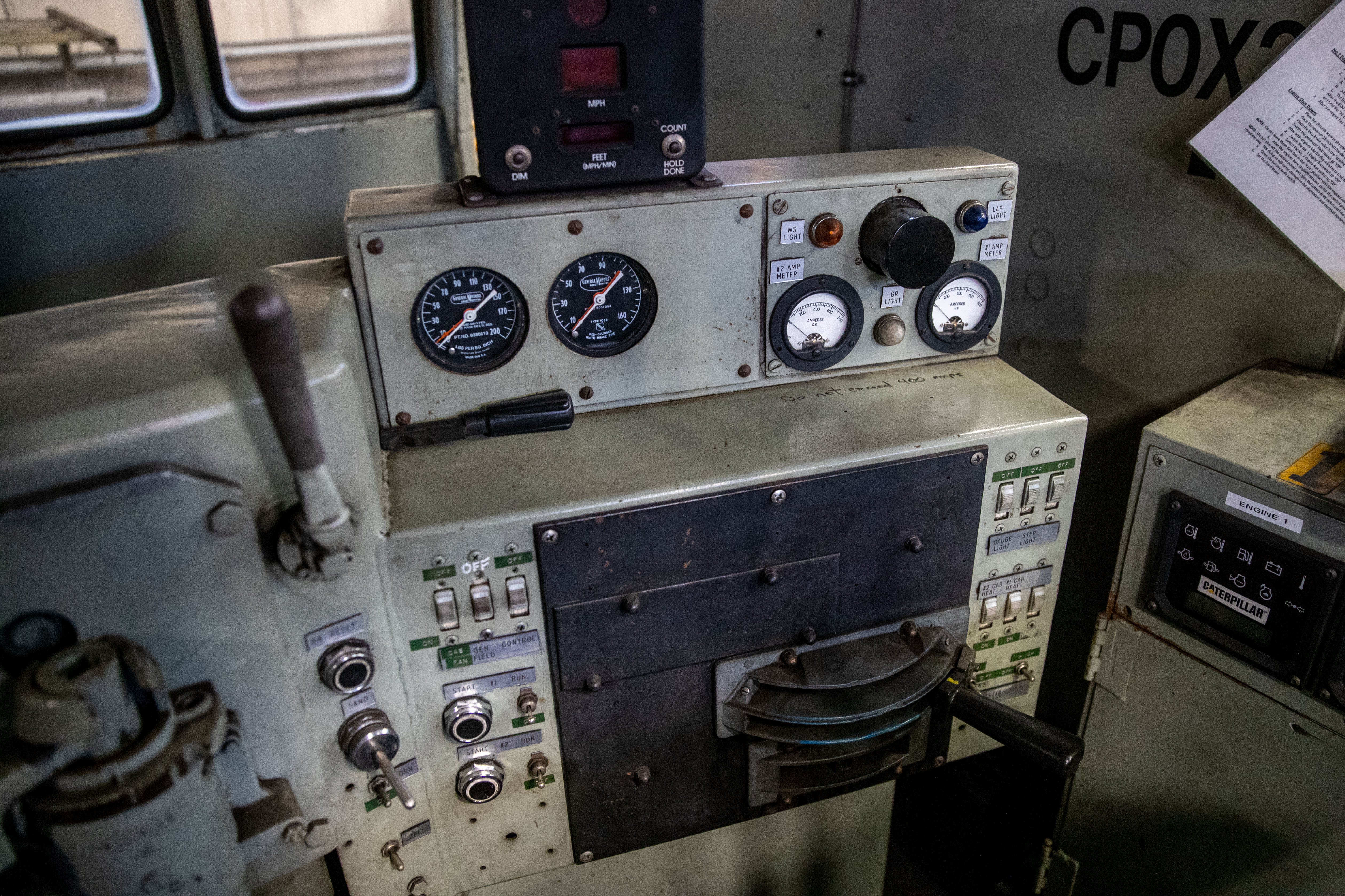 Inside a 1979 GE diesel train locomotive at the Consumers Energy J.H. Campbell plant in Port Sheldon Township on Monday, Feb. 13, 2023. Consumers Energy is donating the locomotive to the Coopersville and Marne Railway. (Cory Morse | MLive.com)