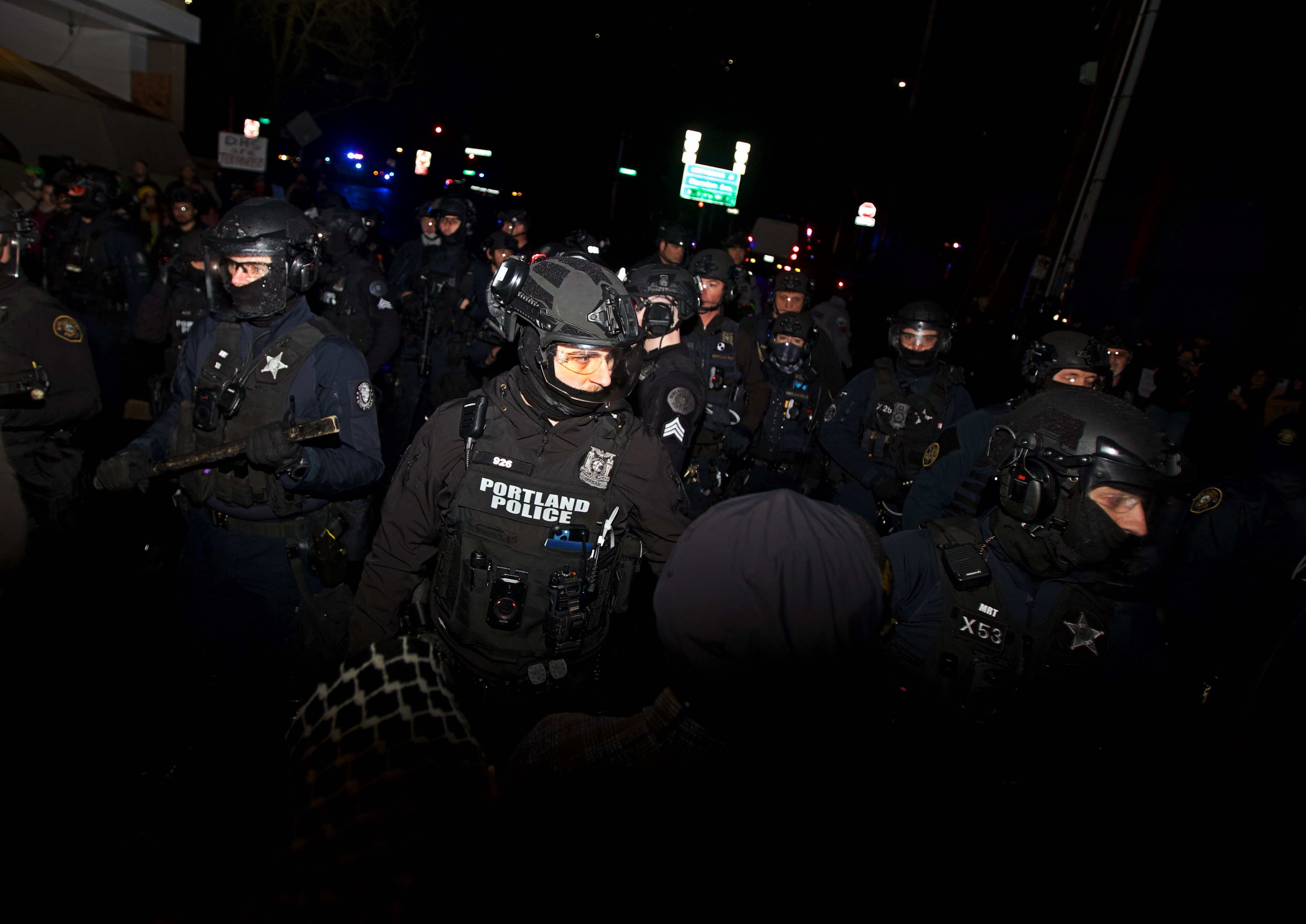 Portland Protest at ICE facility after 2 shot by Border Patrol ...
