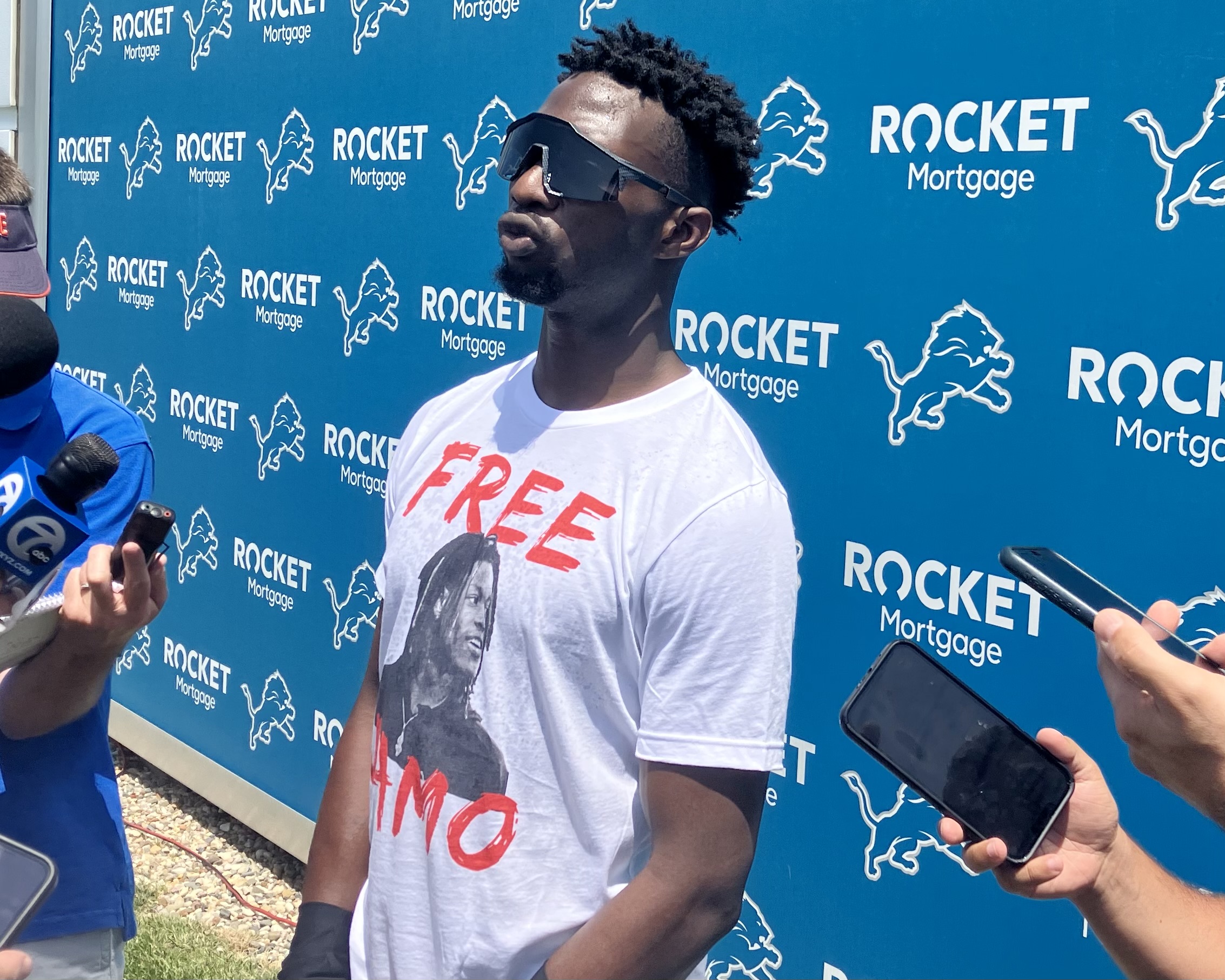 Detroit Lions Safety Kerby Joseph Wears “Free Jamo” Shirt After